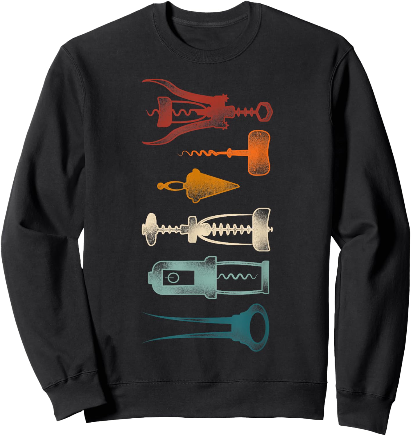 Sommelier Wine Drinking Tasting Retro Corkscrew Wine Opener Sweatshirt - Sweatshirt | Black