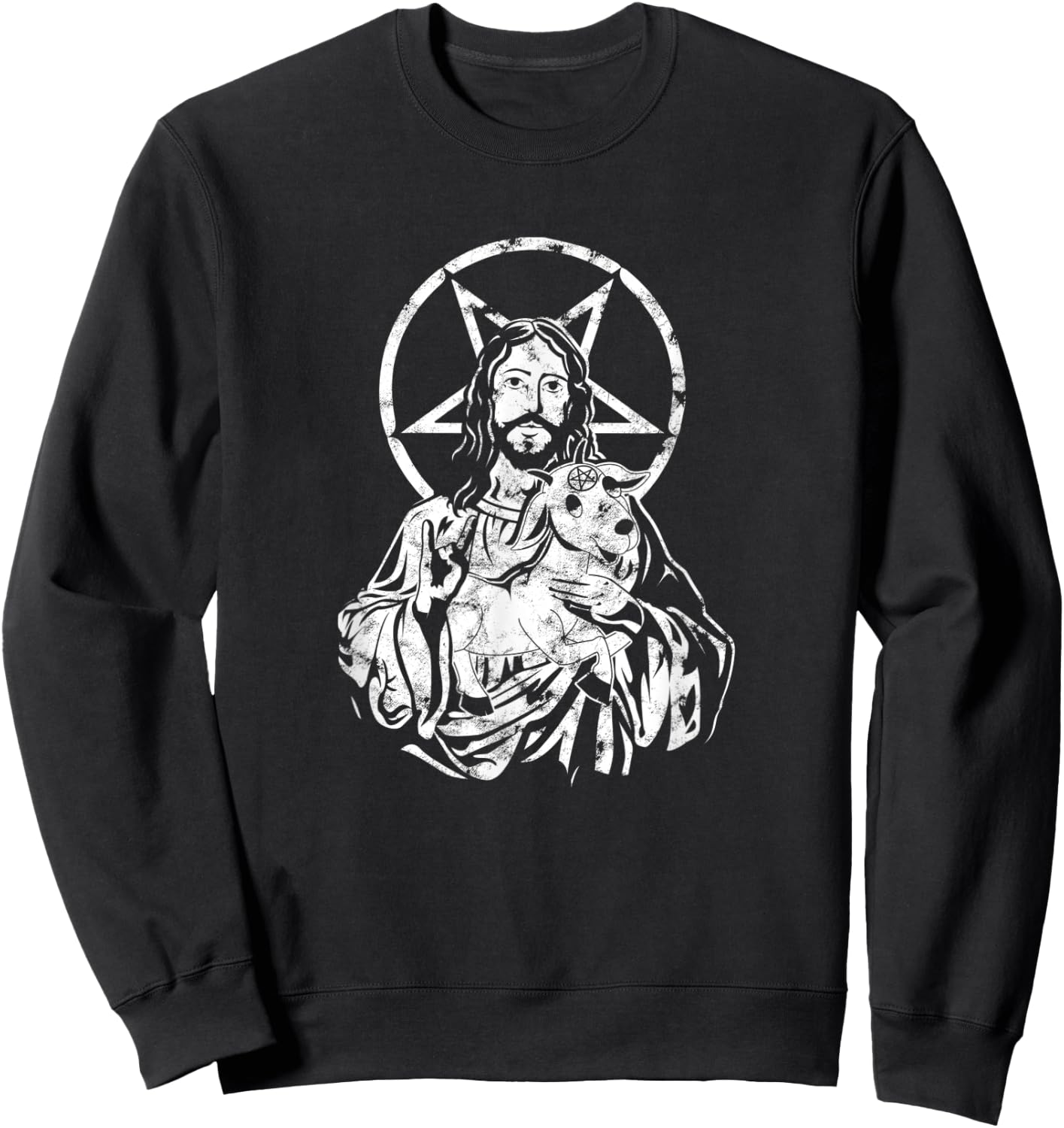 Blackcraft Jesus Satan Baphomet Goat Atheist - Anti Religion Sweatshirt - Sweatshirt | Black
