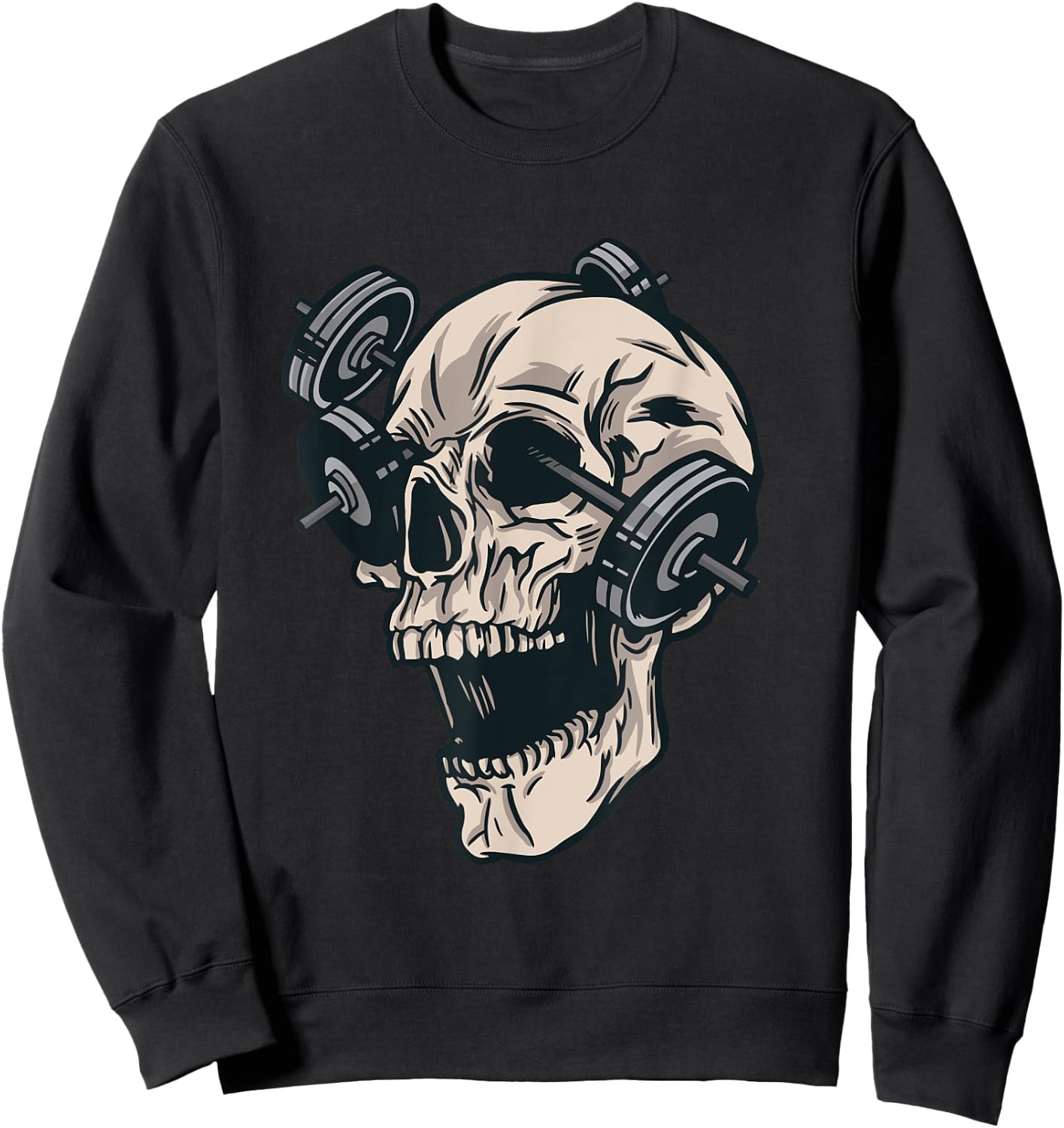 Vintage Skull Gym Sweatshirt - Sweatshirt | Black