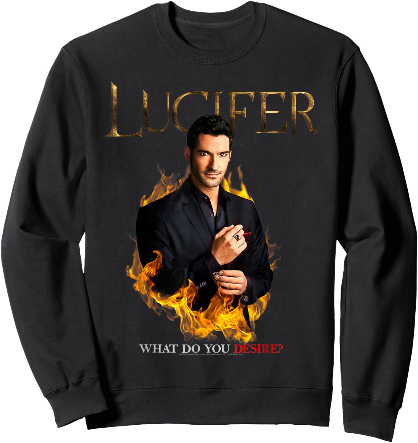 Lucifer What Do You Desire? Small Sweatshirt - Sweatshirt | Black