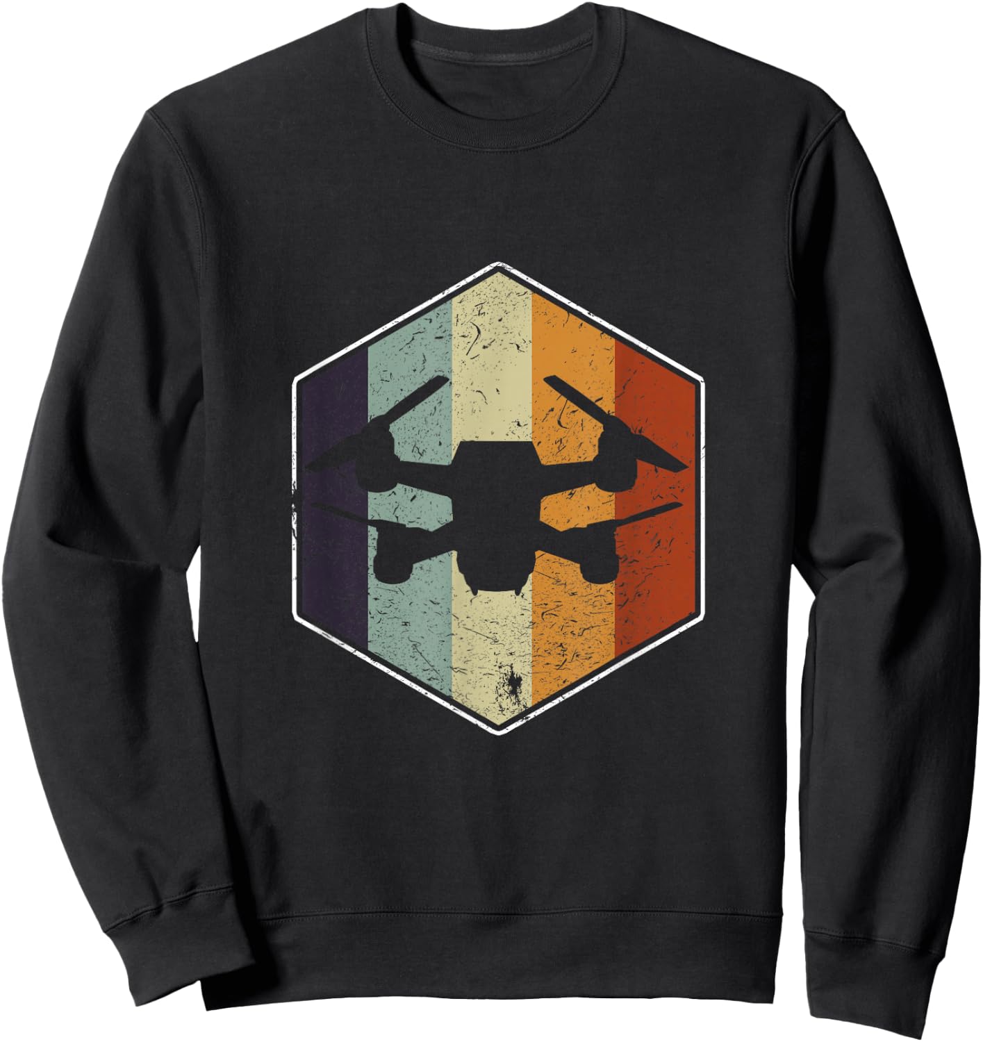 Vintage Quadcopter FPV RPV Drone Racer Pilot Sweatshirt - Sweatshirt | Black