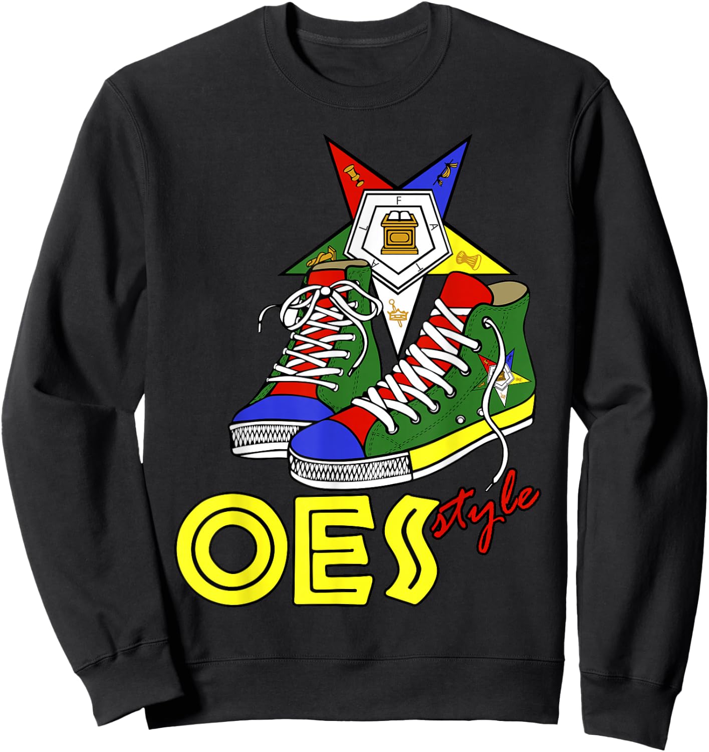 OES High top Sneaker Style of The Eastern Star Parents' Day Sweatshirt - Sweatshirt | Black