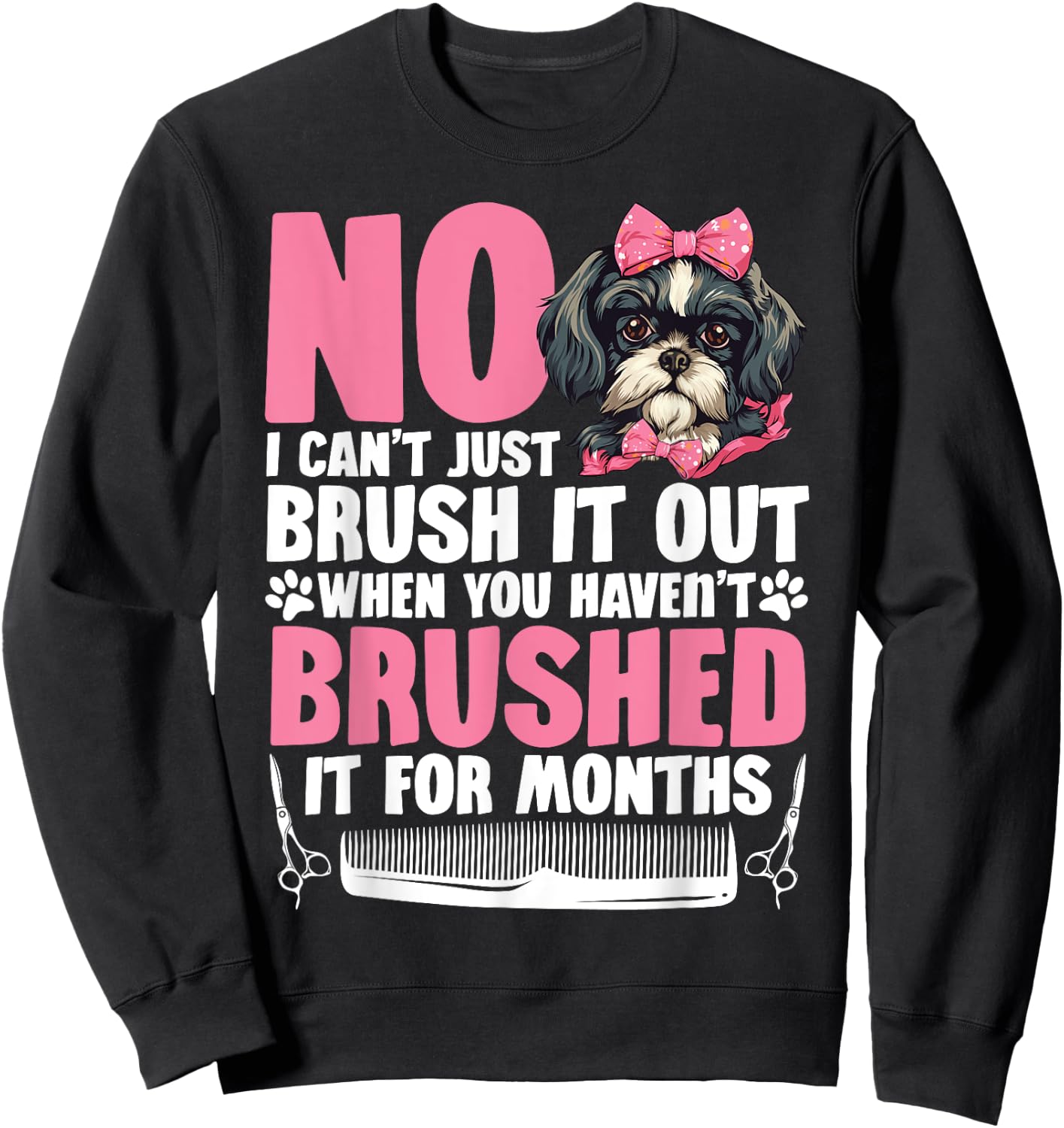 Dog Hairdresser Salon Dog Grooming Smock Dog Groomer Women Kids Sweatshirt - Sweatshirt | Black