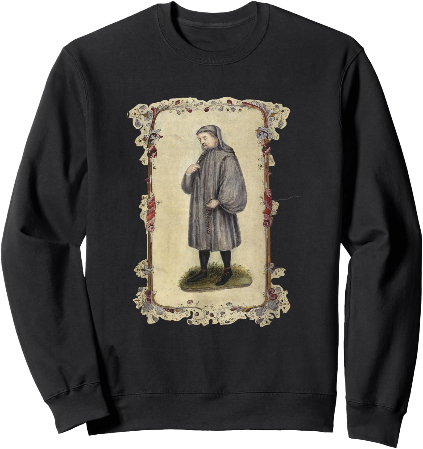 Geoffrey Chaucer Portrait (1478) Sweatshirt - Sweatshirt | Black