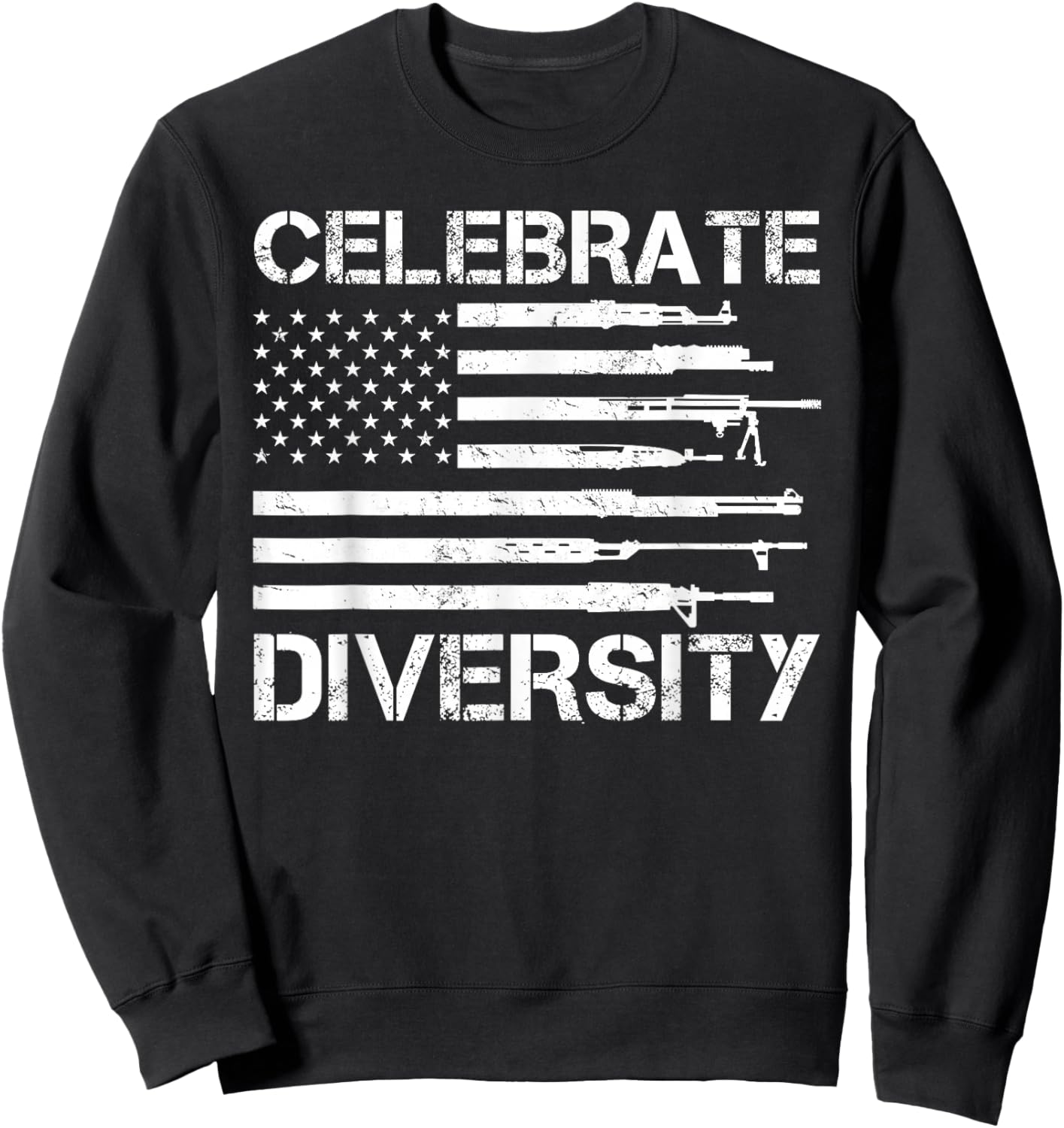 Proud Veteran Gun Owner Bullets American Flag HBL Celebrate Diversity Bullet Gun Rights Gun Lover Soldier Sweatshirt - Sweatshirt | Black