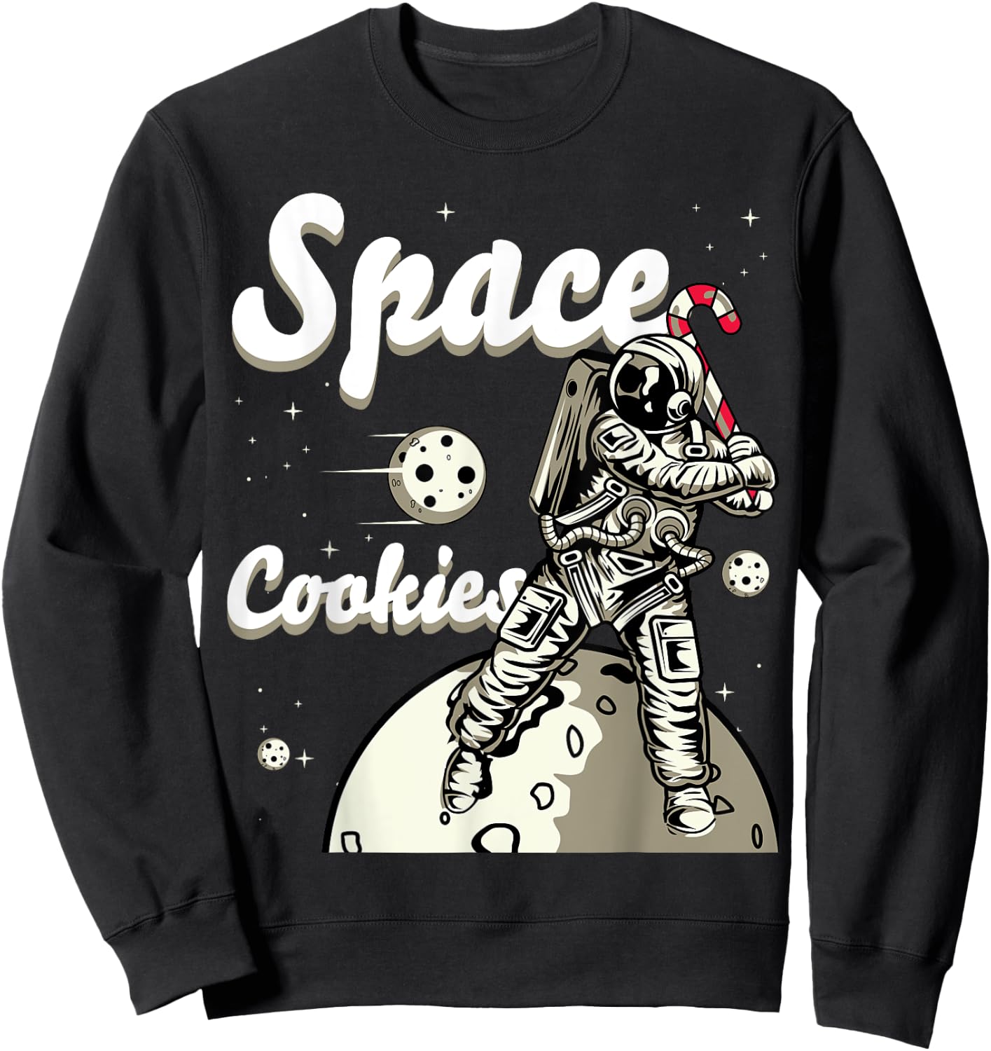 Space Cookies Xmas Weed - Christmas Marijuana Sweatshirt - Sweatshirt | Black