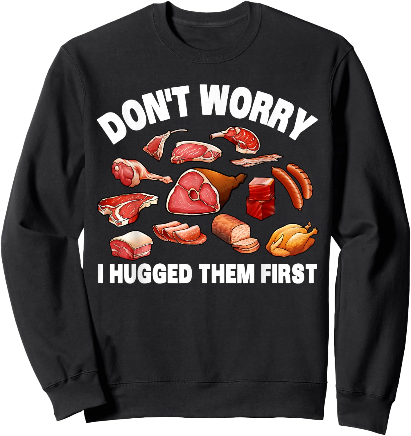 Funny Butcher Women Animal Slaughter Meat Cutter BBQ Sweatshirt - Sweatshirt | Black