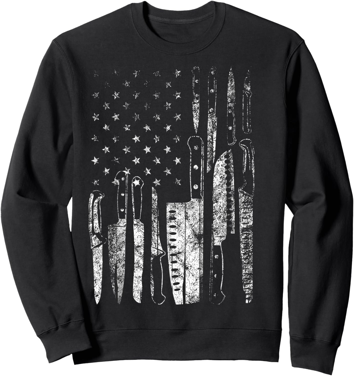 American Flag Chef Knife Set Collector Sweatshirt - Sweatshirt | Black