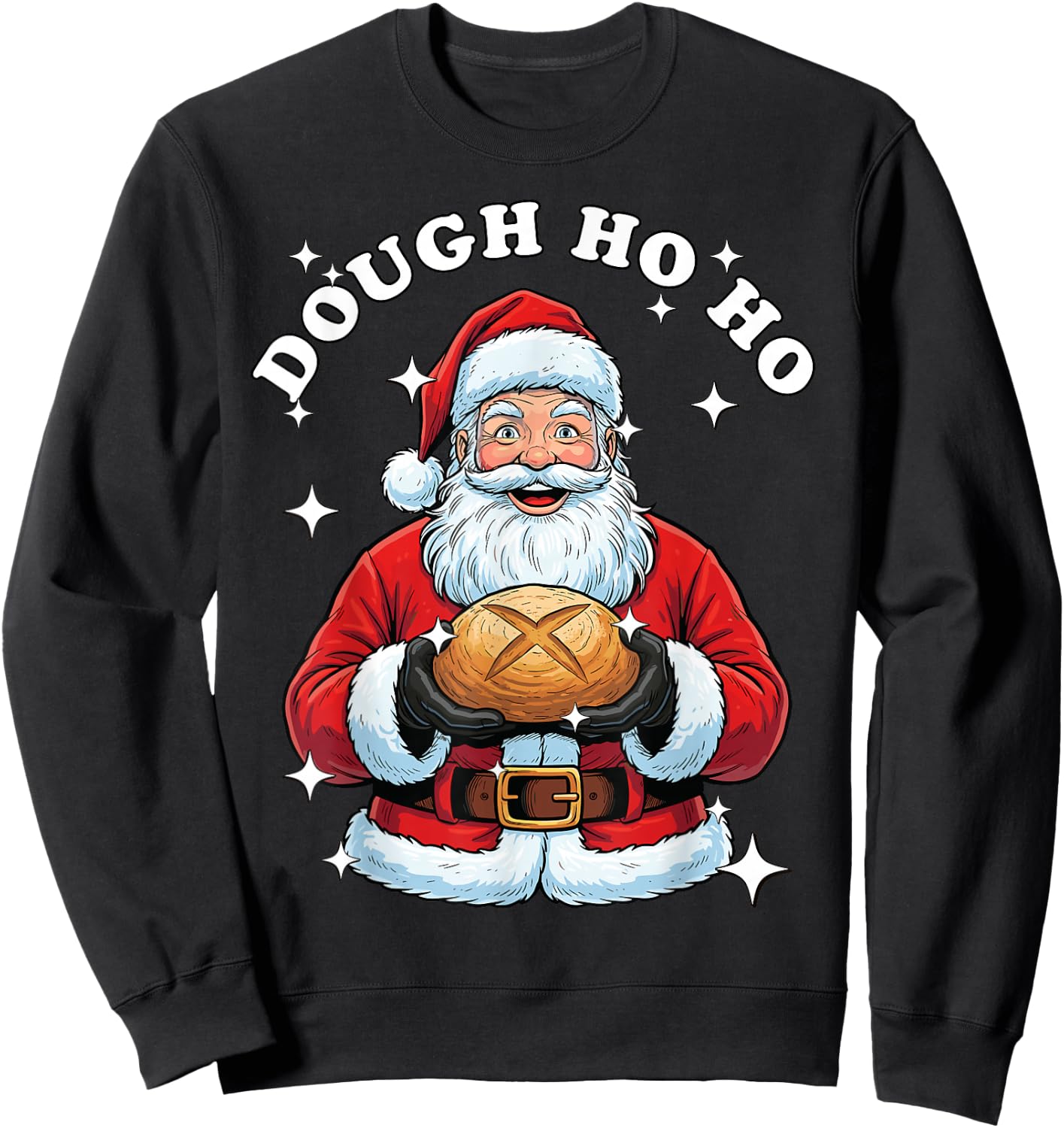 Sourdough Bread Christmas, Baker Santa Sourdough Sweatshirt - Sweatshirt | Black