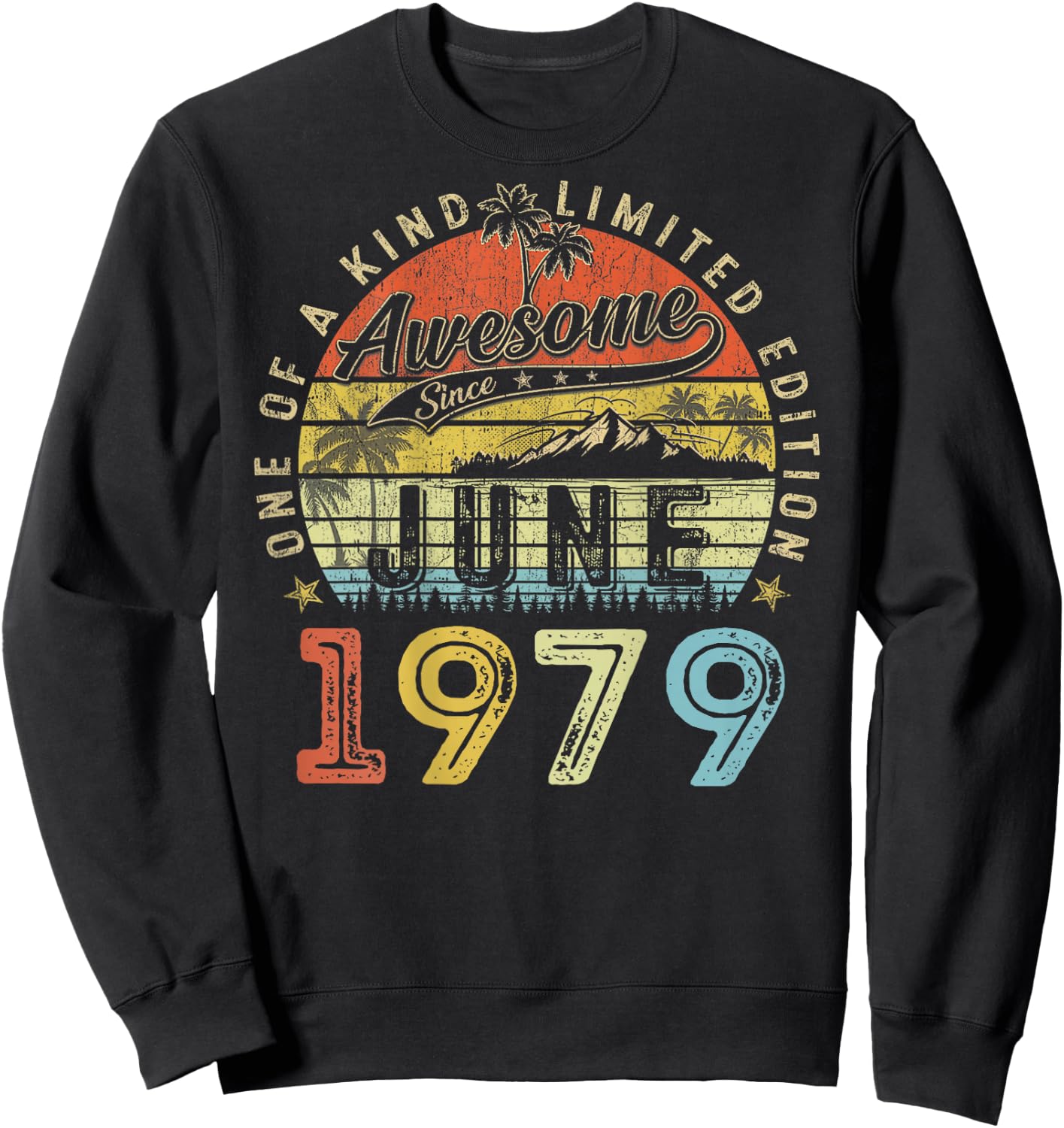 (ON Back) 47 Limited Edition 1979 June 47th Birthday Sweatshirt - Sweatshirt | Black