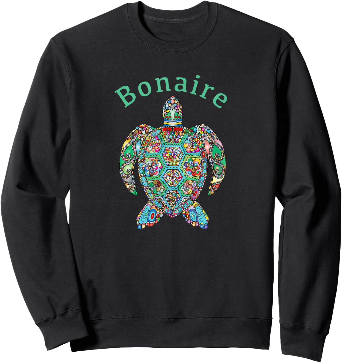 Bonaire Tribal Turtle Sweatshirt - Sweatshirt | Black