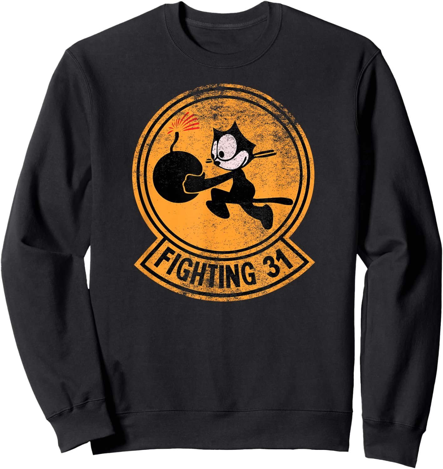 Vintage WW2 VFA-31 Tomcatters Squadron Patch Sweatshirt - Sweatshirt | Black
