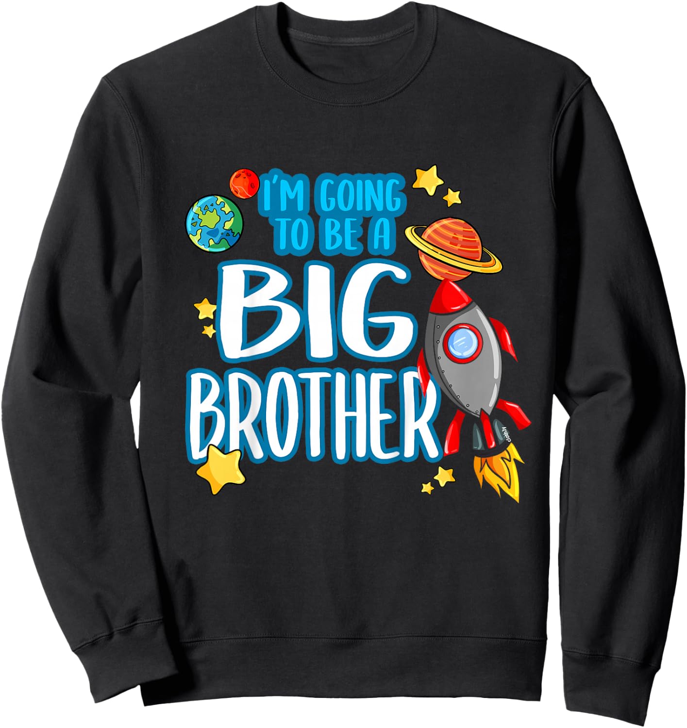 Big Brother Outer Space Gift Toddler Siblings Sweatshirt - Sweatshirt | Black