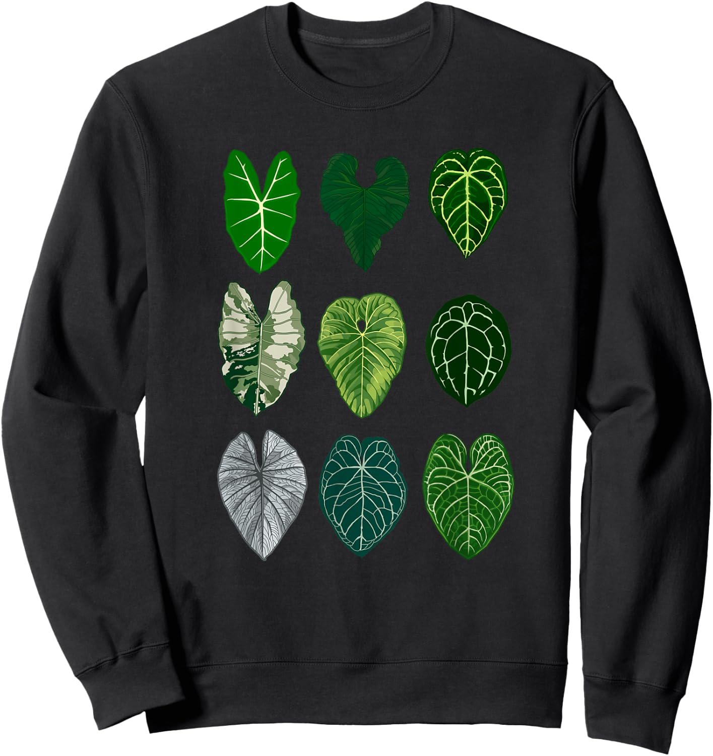 Botanist Garden Alocasia Anthurium Plant Collection leaves Sweatshirt - Sweatshirt | Black