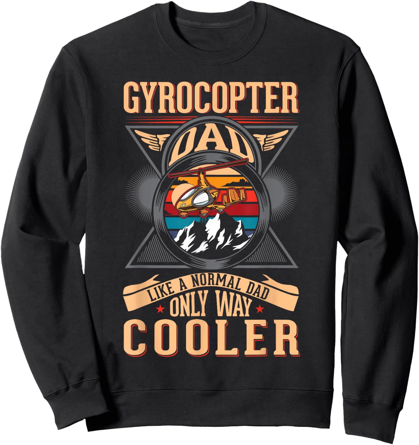 Gyrocopter Dad Gyroplane Autogyro Sweatshirt - Sweatshirt | Black