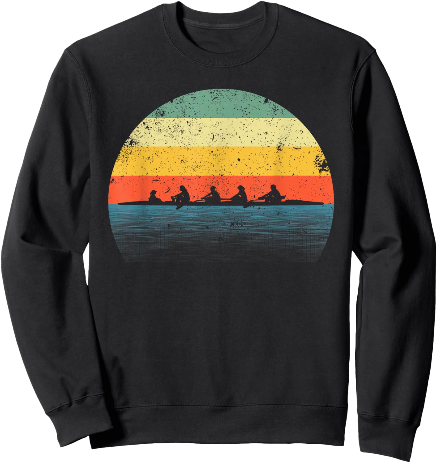 Rowing Art Women Row Team Crew Boat Rower Coxswain Sweatshirt - Sweatshirt | Black