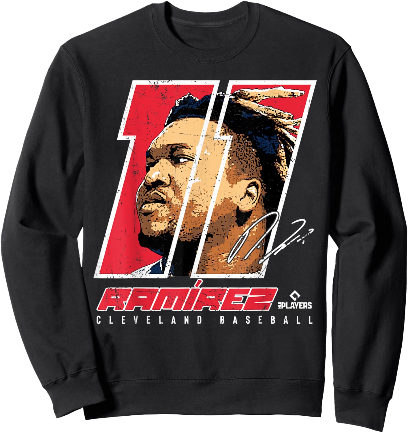 Jose Ramirez - Silhouette Enriquito Cleveland MLBPA Sweatshirt - Sweatshirt | Black