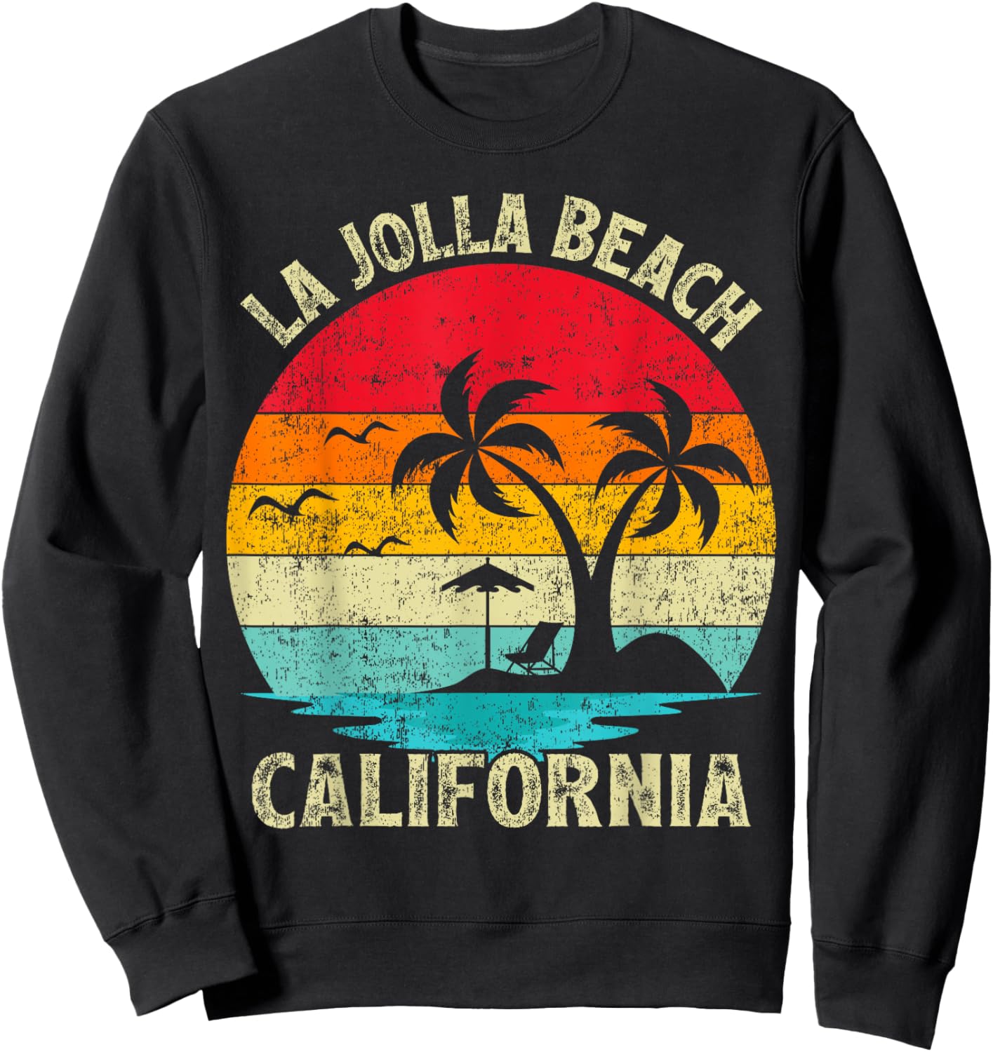 Family Vacation Vintage Retro California La Jolla Beach Sweatshirt - Sweatshirt | Black