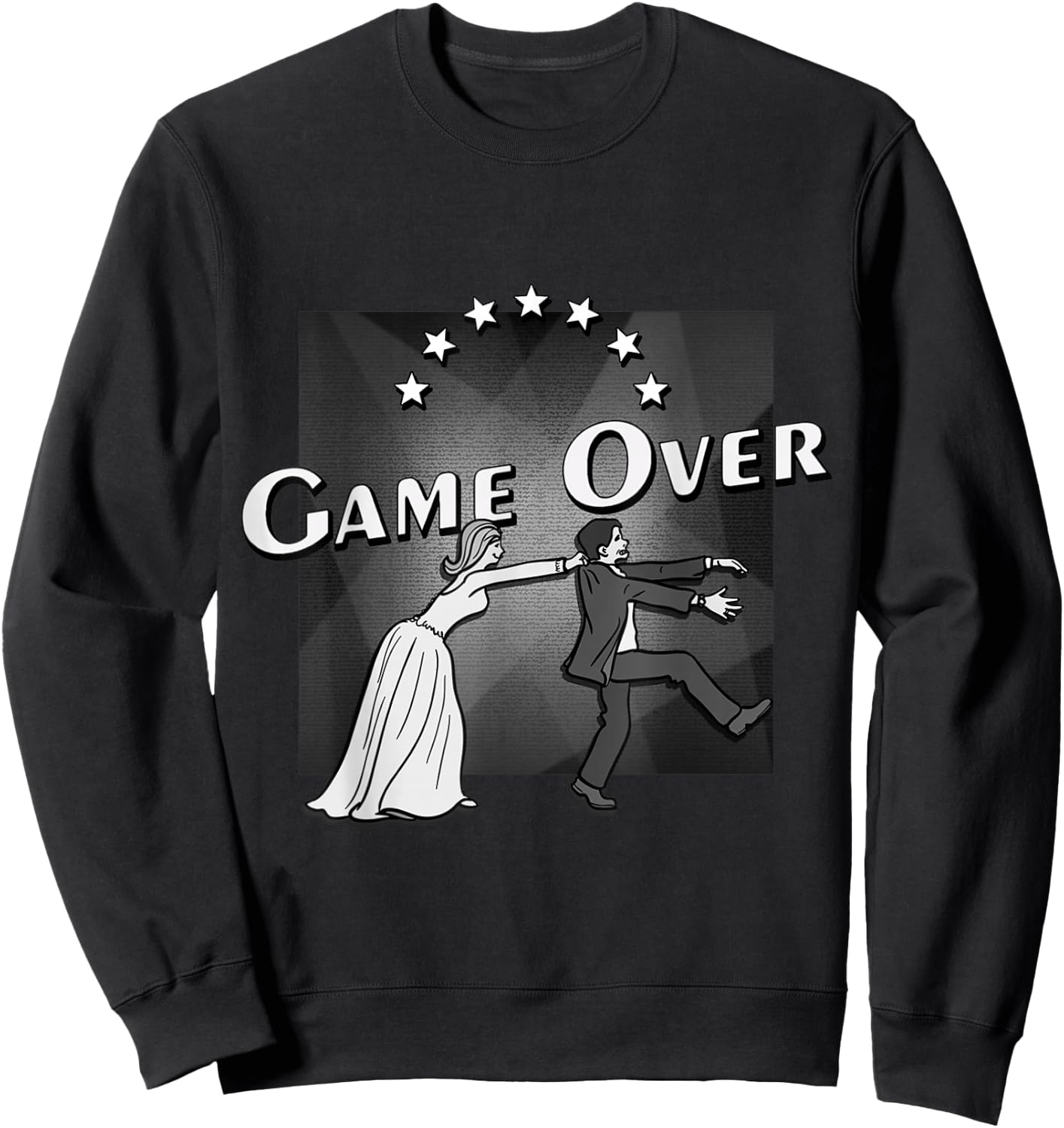 Game Over: Wedding. Funny Wedding Gift Sweatshirt - Sweatshirt | Black