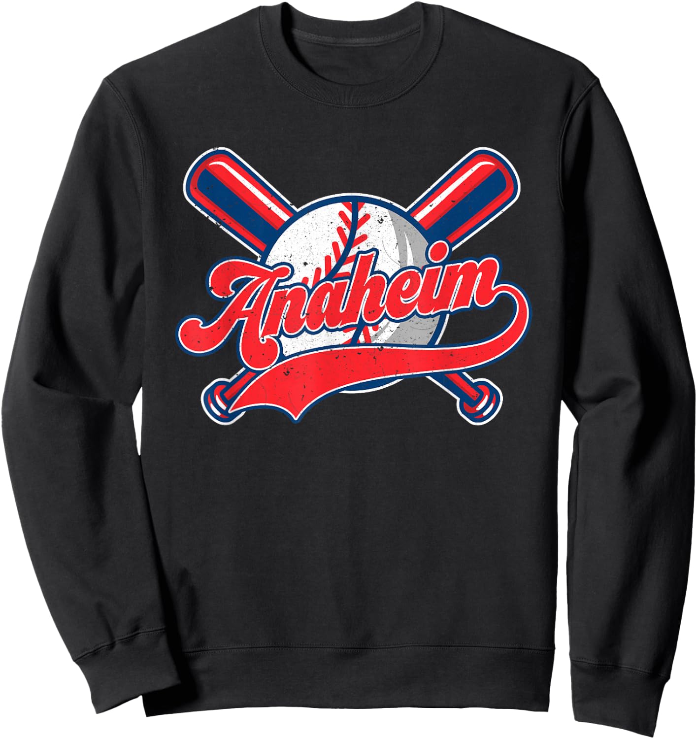 Retro Anaheim California Baseball Vintage Men Women Kids Sweatshirt - Sweatshirt | Black