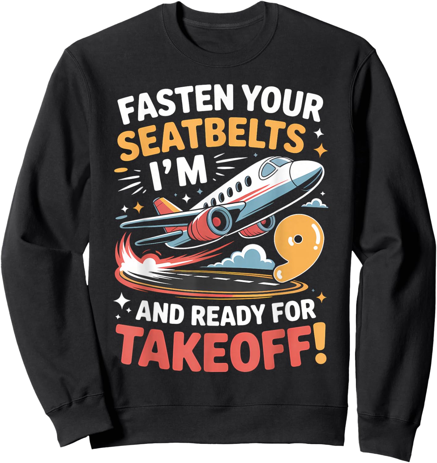 9th Birthday Airplane Take Off Boys Kids 9 Bday Funny Plane Sweatshirt - Sweatshirt | Black
