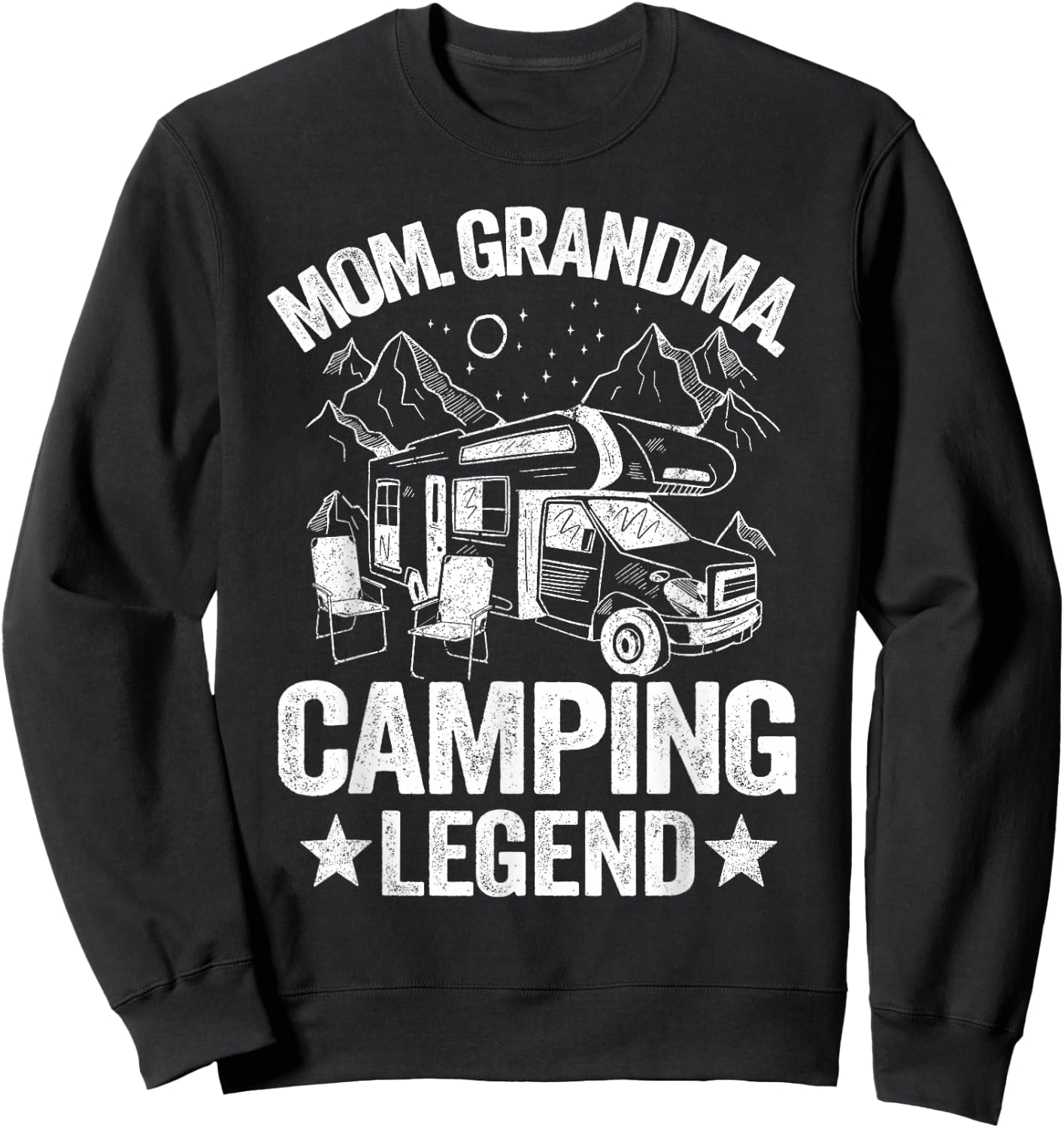 Mom Grandma Camping Legend RV Camper Outdoor Women Camping Sweatshirt - Sweatshirt | Black