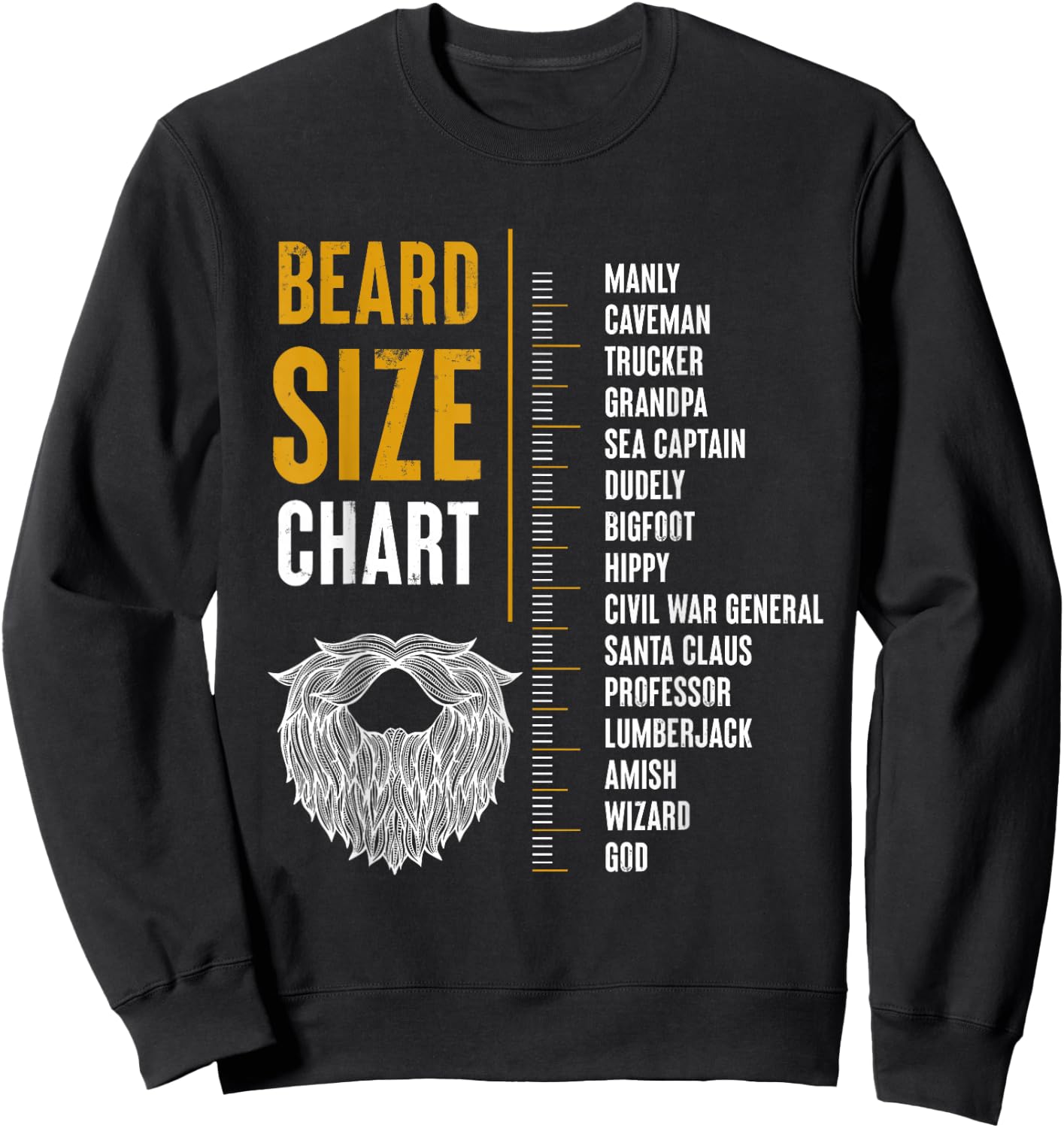 Beard Length Measurement Sweatshirt - Sweatshirt | Black