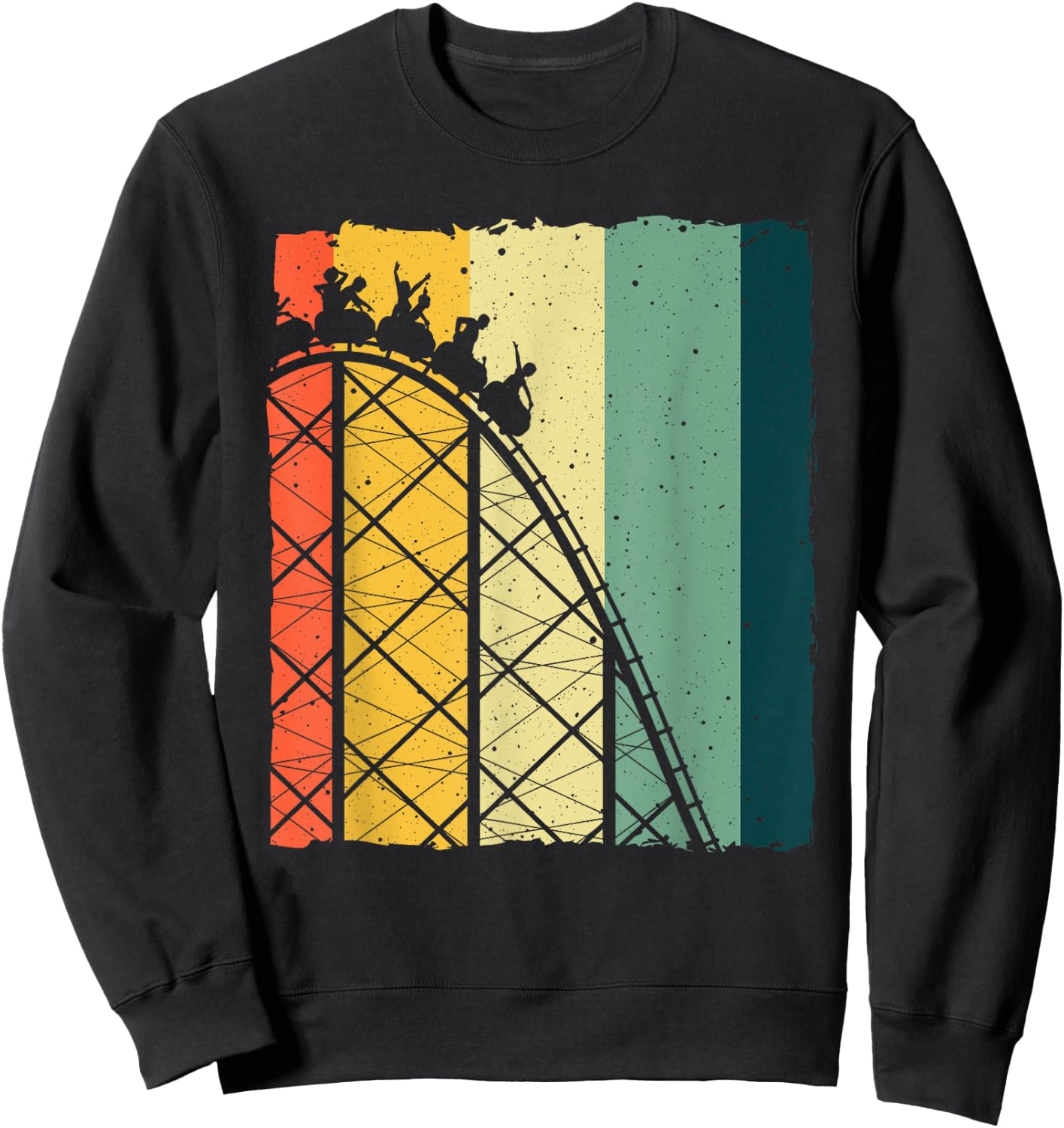 Vintage Roller Coaster Design Theme Park Lover Men Women Sweatshirt - Sweatshirt | Black