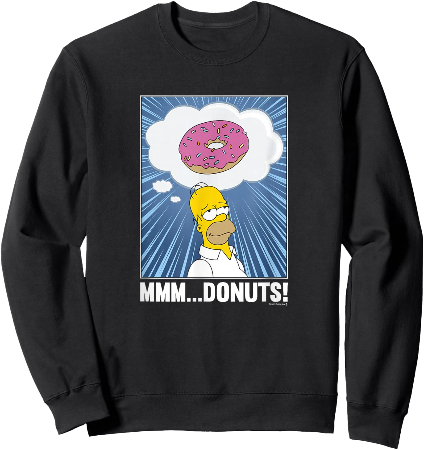The Simpsons Homer Mmm...Donuts C2 Small Sweatshirt - Sweatshirt | Black
