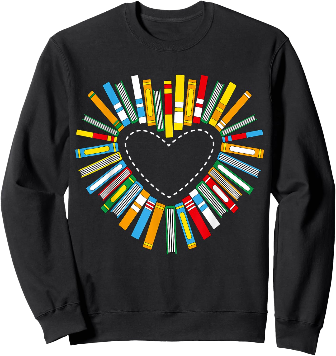 Book Heart Books Love Reading Reading Rat Librarian Sweatshirt - Sweatshirt | Black