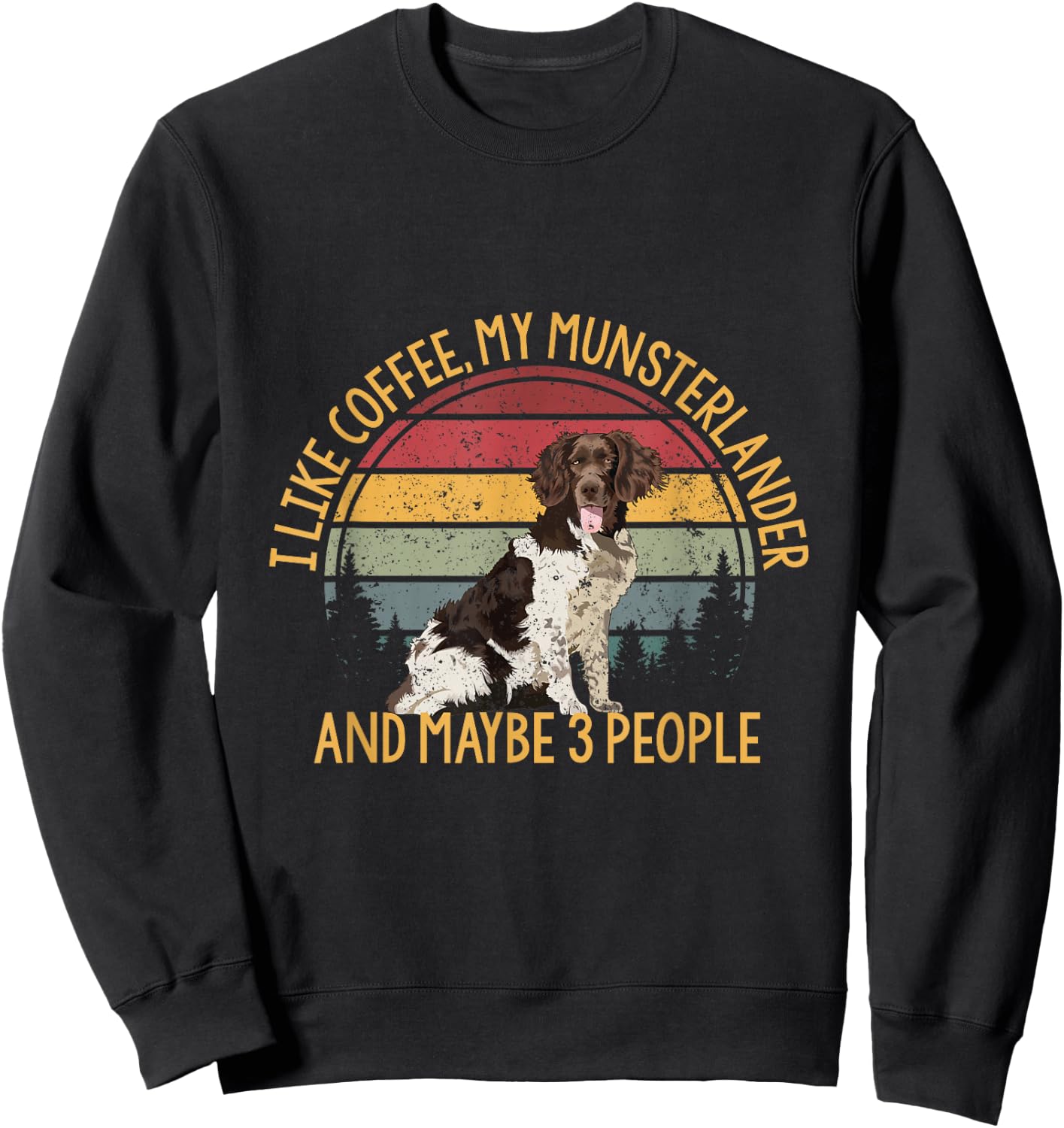 Coffee and my munsterlander Münsterländer 3 people dog Sweatshirt - Sweatshirt | Black