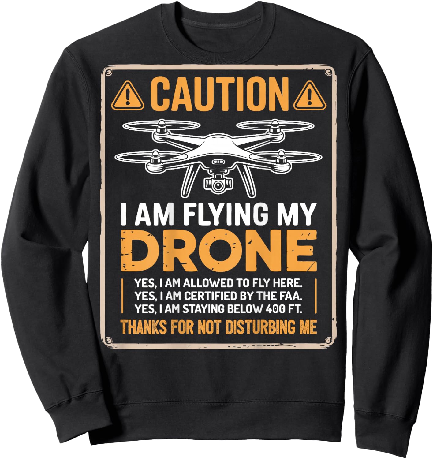 FPV Drone Racer Pilot Do Not Disturb (On Back) Sweatshirt - Sweatshirt | Black