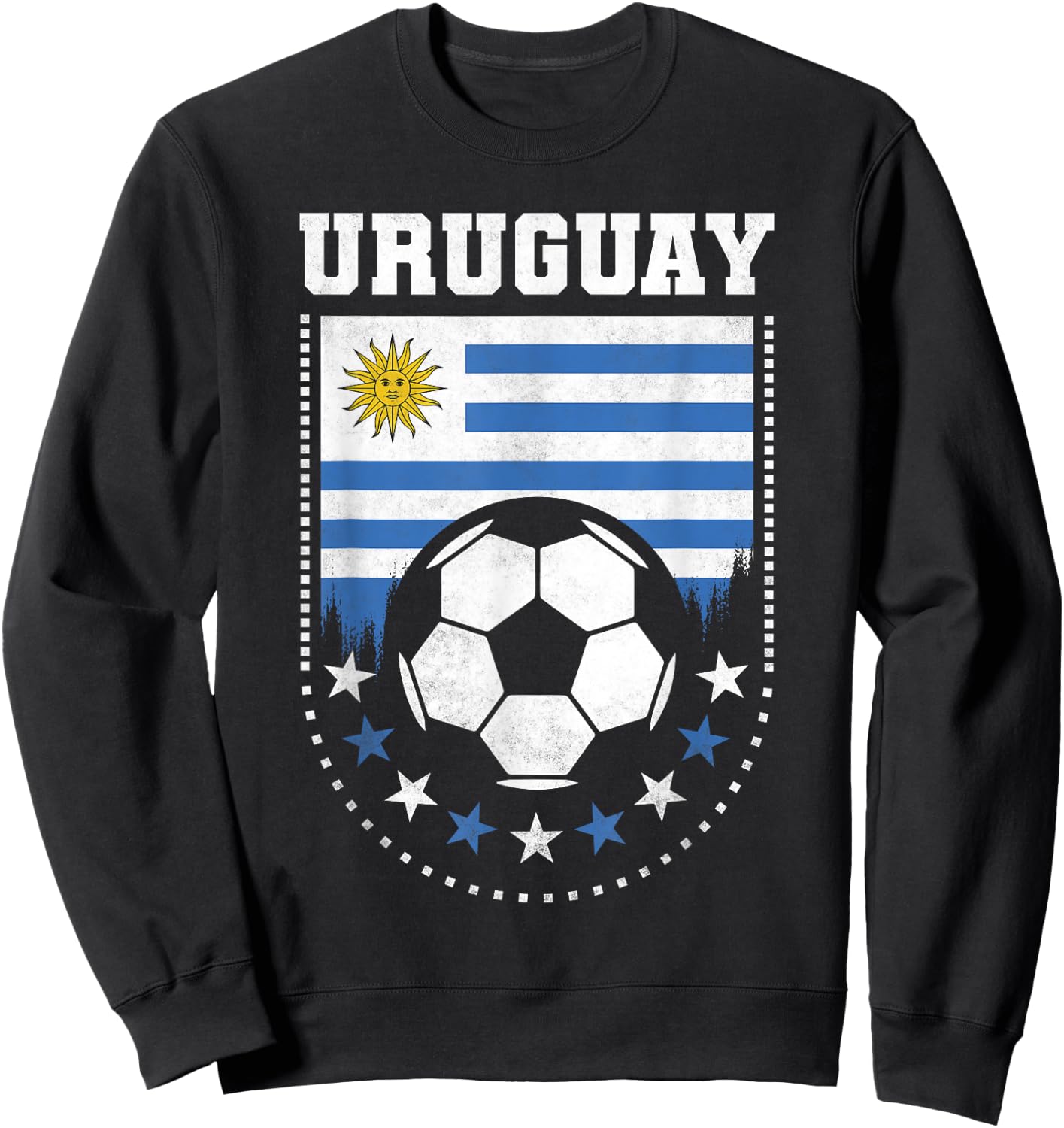 Uruguay Flag Soccer Fan Sweatshirt - Sweatshirt | Black