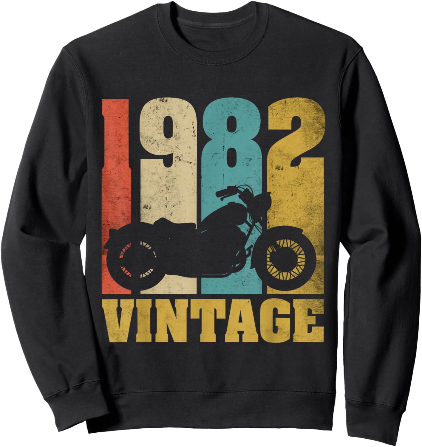 43rd Birthday Motorcycle Dad Biker Gift Vintage 1982 Sweatshirt - Sweatshirt | Black