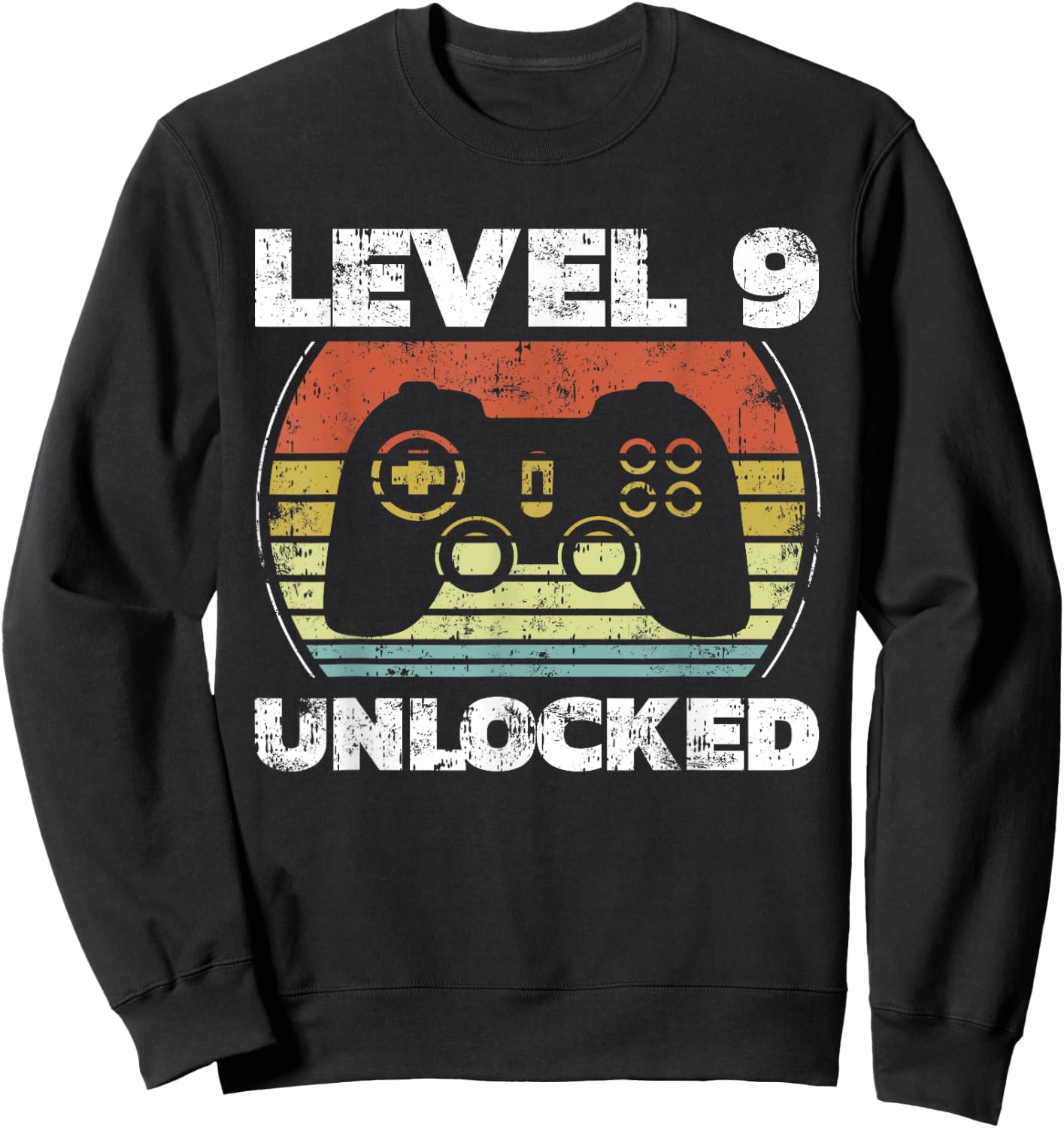 Level 9 Unlocked Funny Video Gamer 9th Birthday Sweatshirt - Sweatshirt | Black