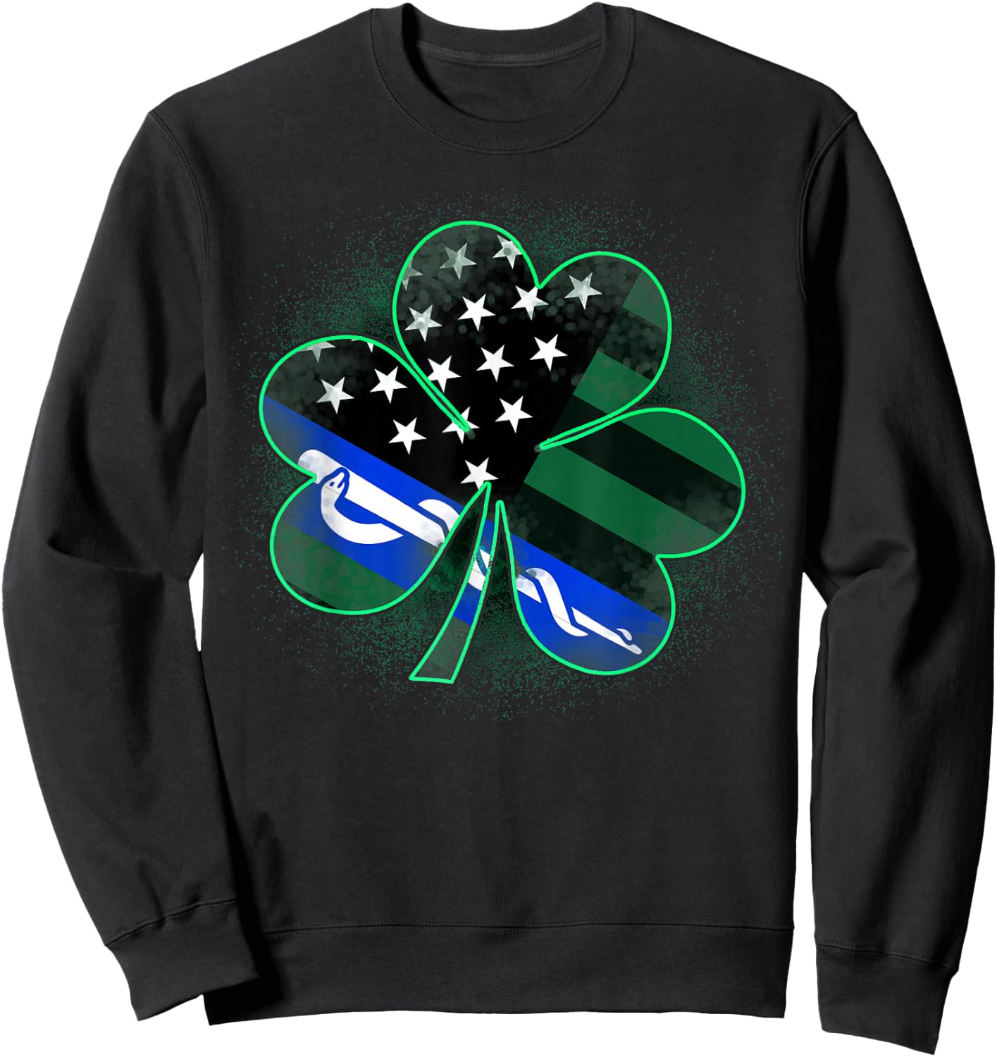 EMS and EMT St Patrick's Day Clover Sweatshirt - Sweatshirt | Black