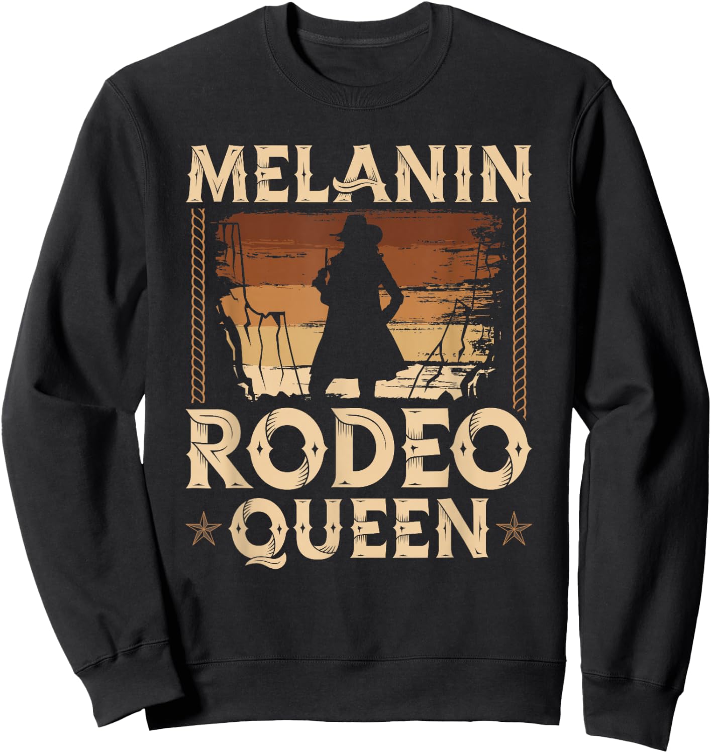 Melanin Rodeo Queen Country African American Cowgirl Sweatshirt - Sweatshirt | Black