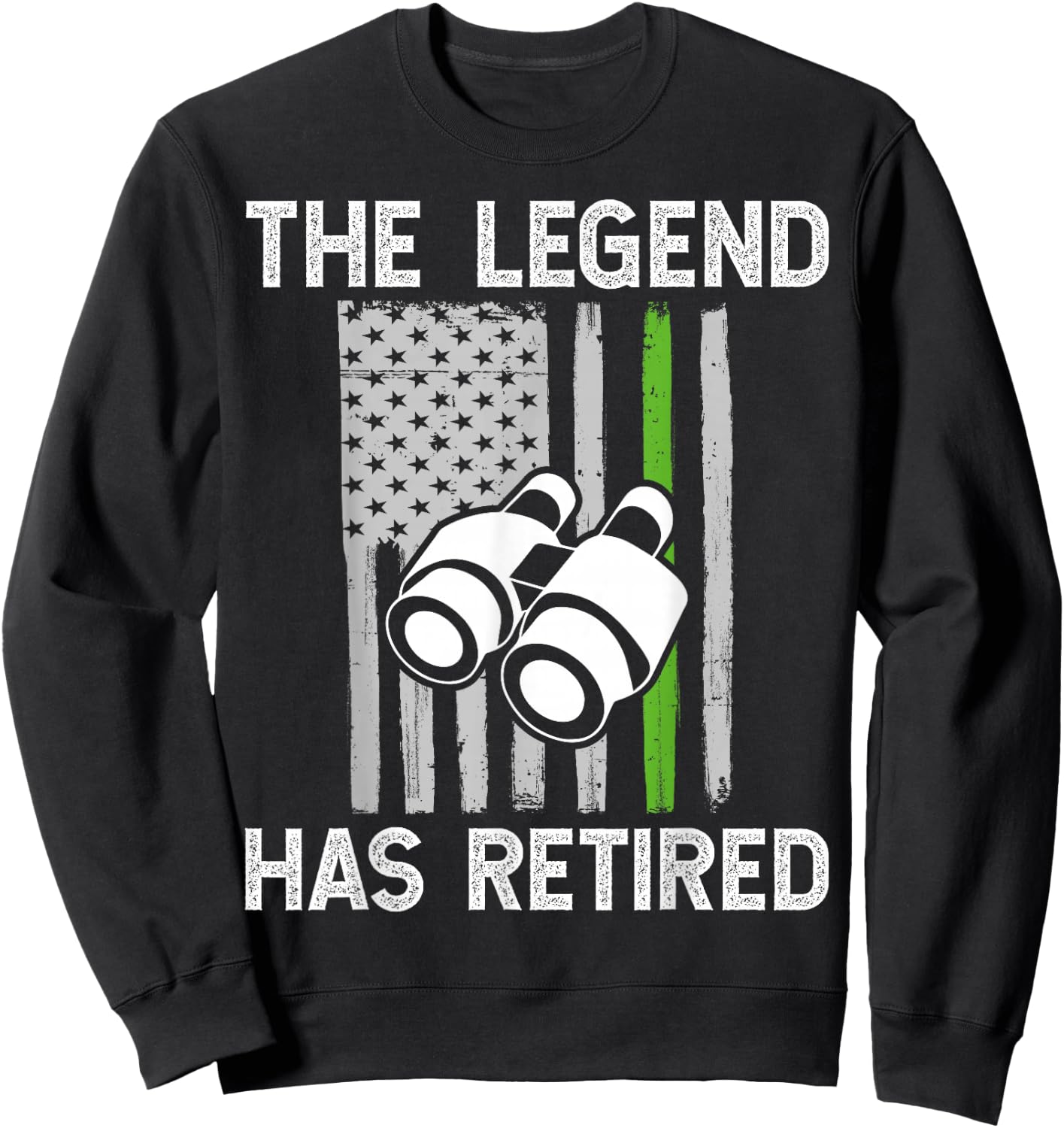 Retired Border Patrol Agent USA Flag Sweatshirt - Sweatshirt | Black