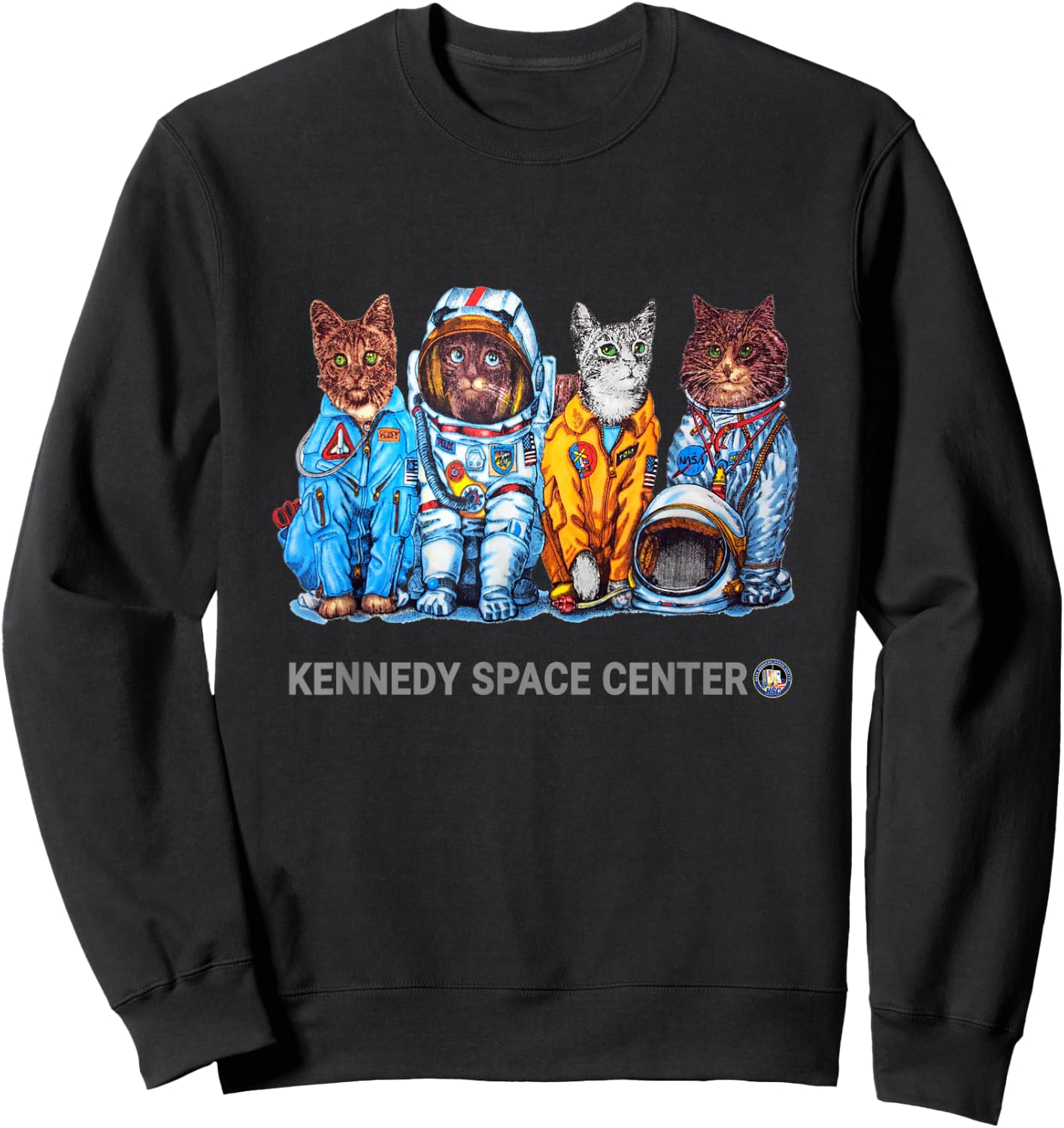 NASA Astronauts Cats Cool on both sides Sweatshirt - Sweatshirt | Black