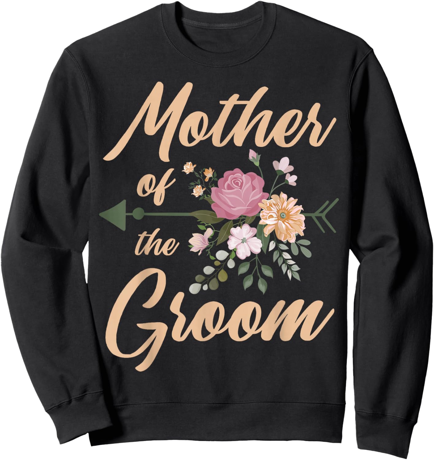 Mother of the Groom Wedding Party Special Day Pretty Floral Sweatshirt - Sweatshirt | Black