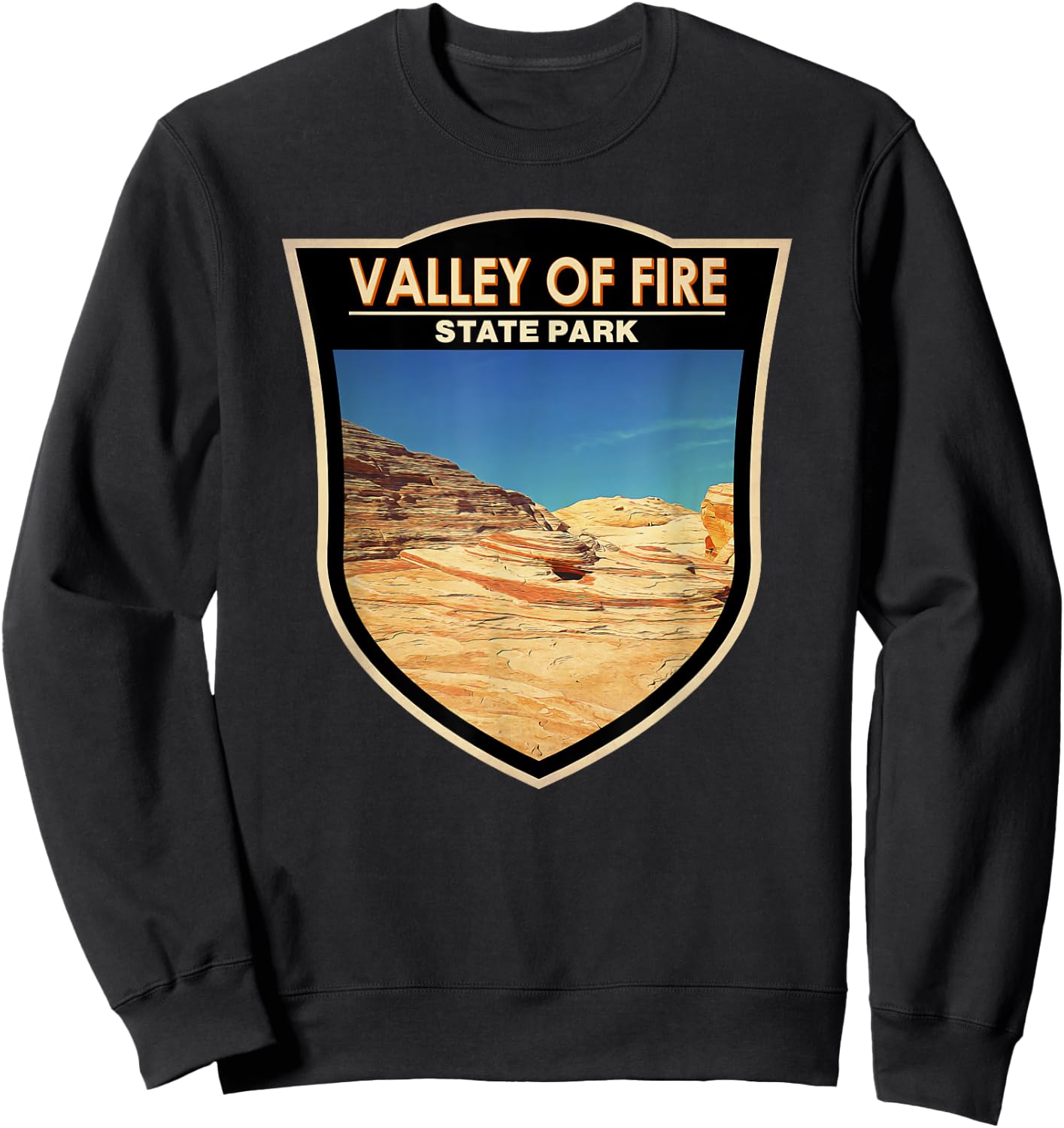 Valley of Fire State Park Nevada Badge Vintage Sweatshirt - Sweatshirt | Black