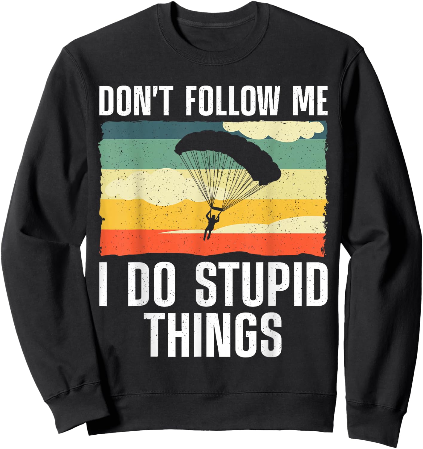 Funny Skydiving Art Women Parachute Indoor Skydiver Sweatshirt - Sweatshirt | Black