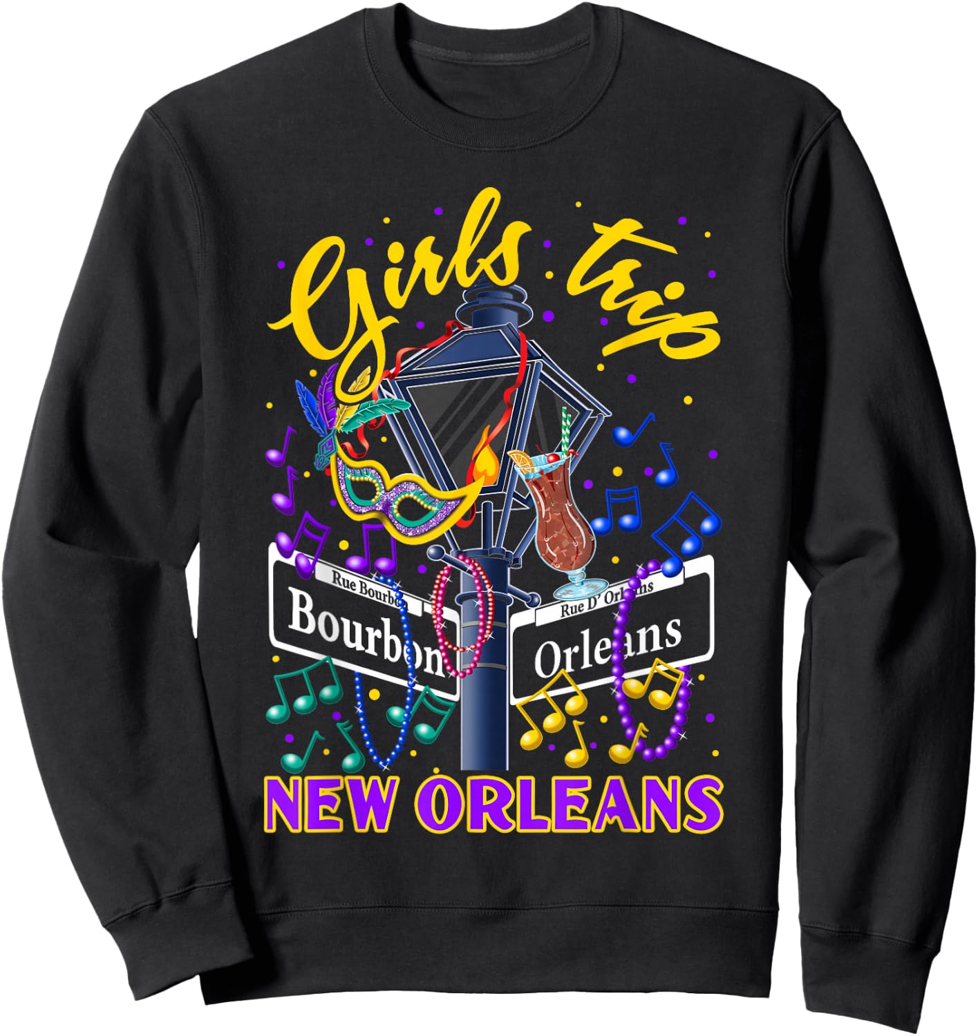 New Orleans Girls Trip Girlfriends Vacation Sweatshirt - Sweatshirt | Black