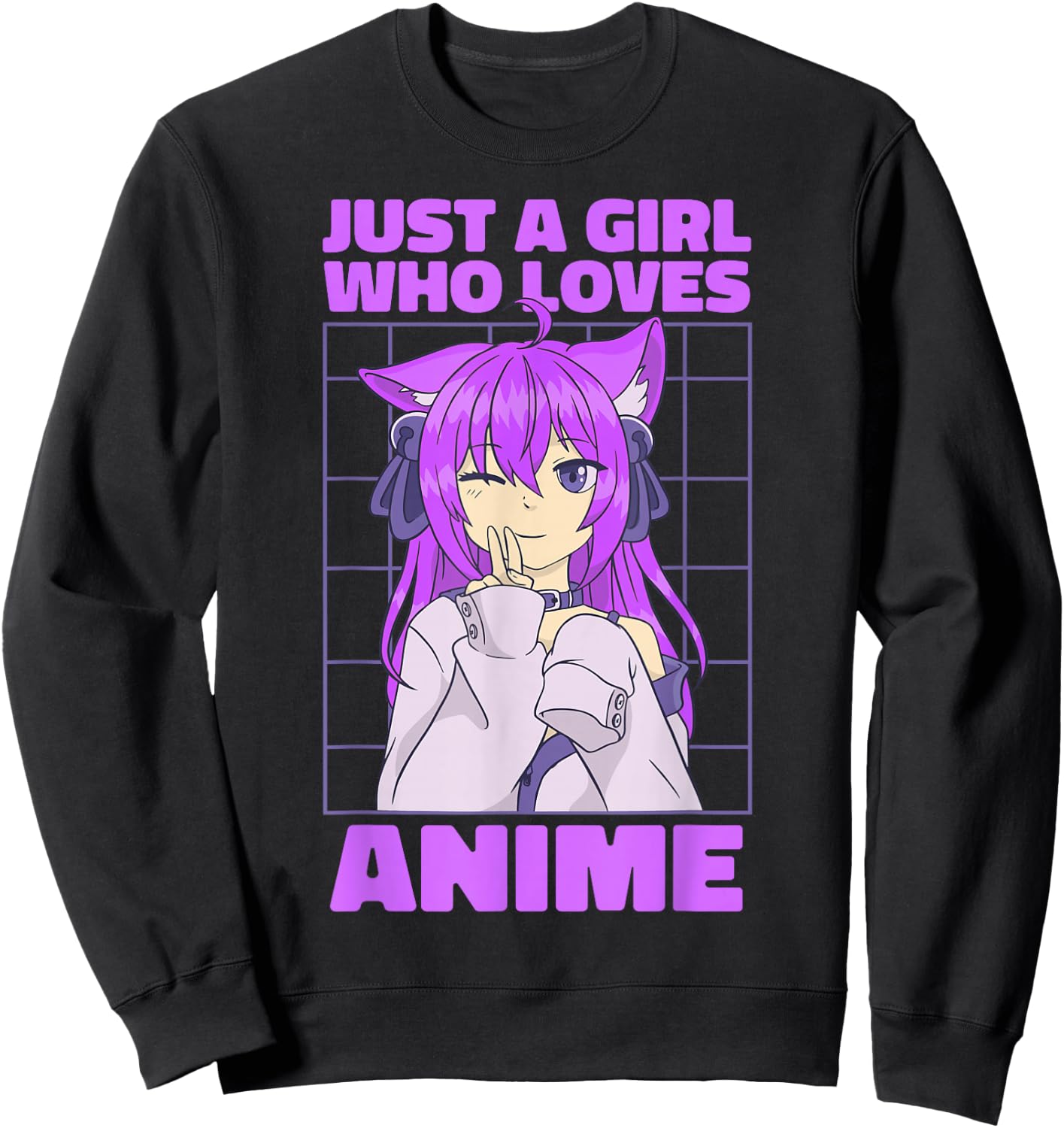 Just A Girl Who Loves Anime. Anime Girl. Anime Merch. Otaku Sweatshirt - Sweatshirt | Black