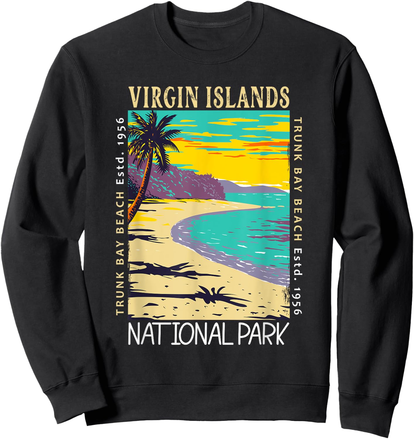 Virgin Islands National Park Distressed Vintage Sweatshirt - Sweatshirt | Black