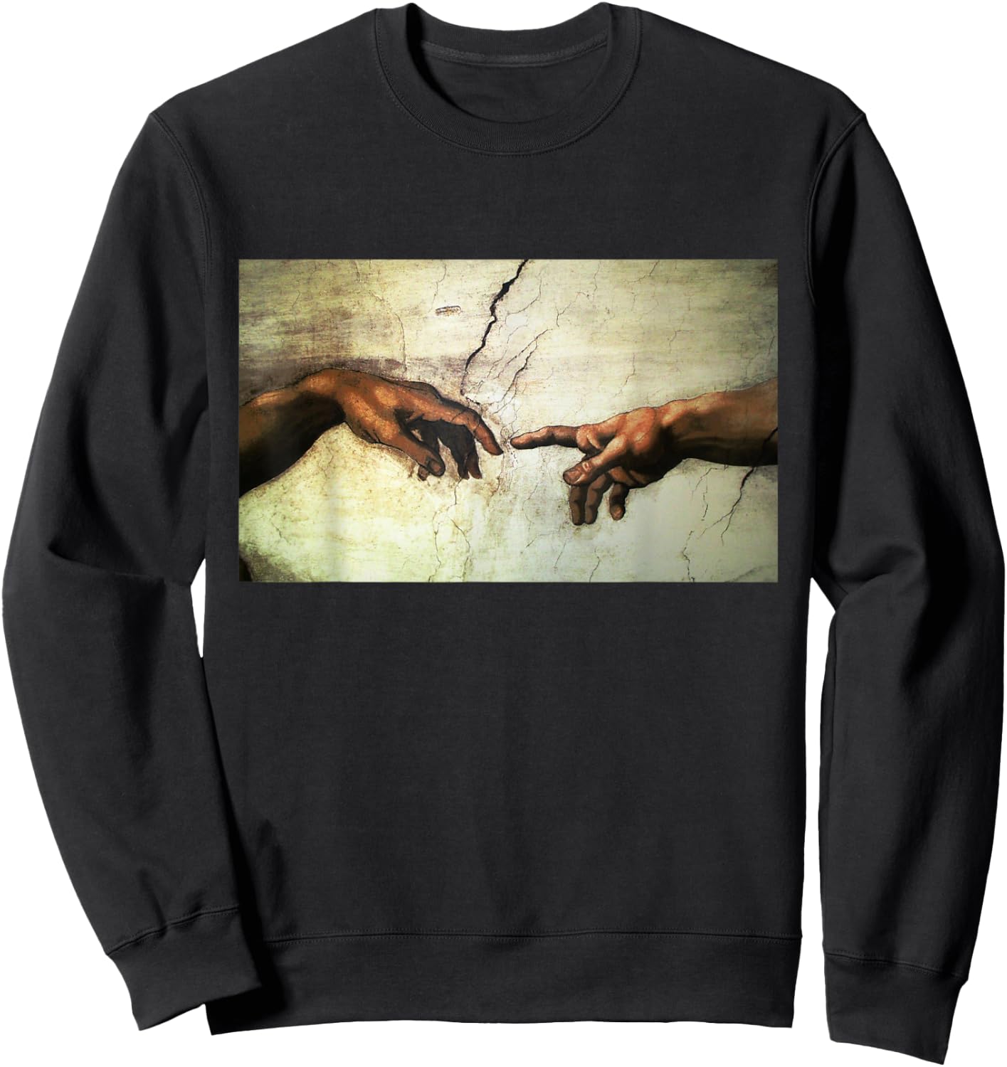 MichelAngelo - creation of Adam - vintage art Sweatshirt - Sweatshirt | Black