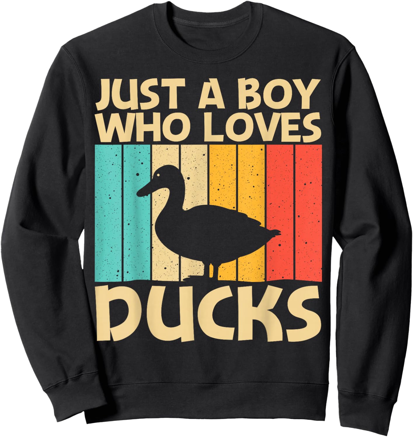Funny Duck Design For Boys Kids Duck Farmer Hunting Lovers Sweatshirt - Sweatshirt | Black