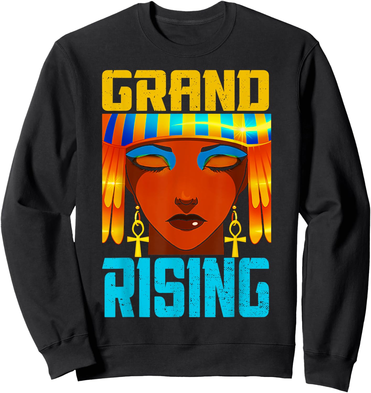 Grand Rising Kemetic Ancient Egyptian History Anime Sweatshirt - Sweatshirt | Black