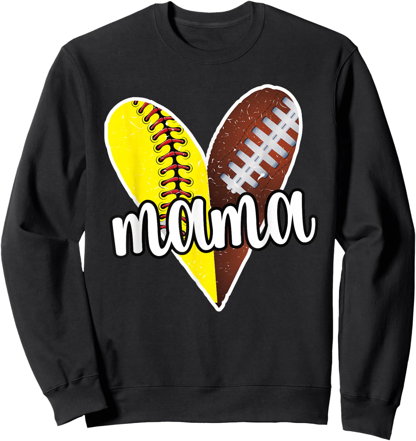Baller Mama Proud Softball Football Player Ball Mom Sweatshirt - Sweatshirt | Black