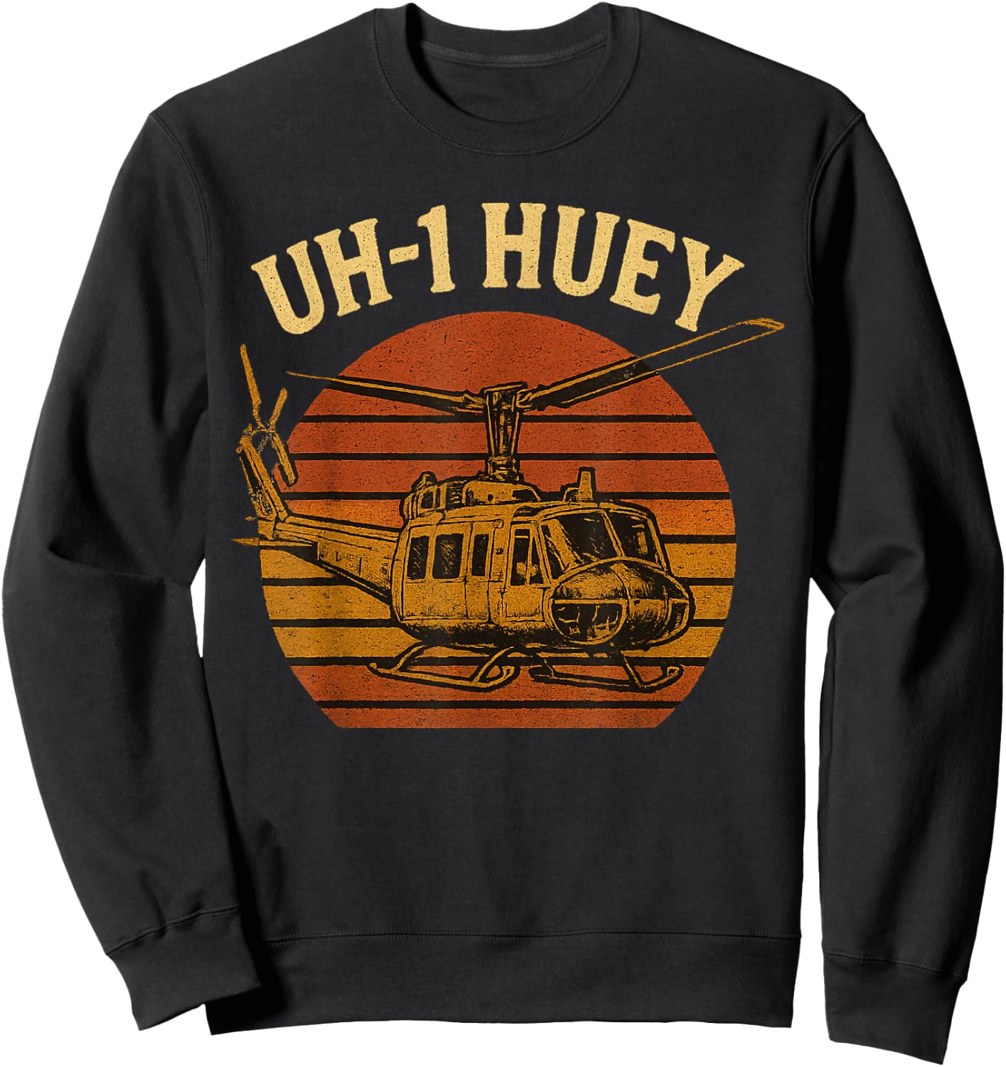 UH 1 Huey Vietnam Chopper Sweatshirt - Sweatshirt | Black